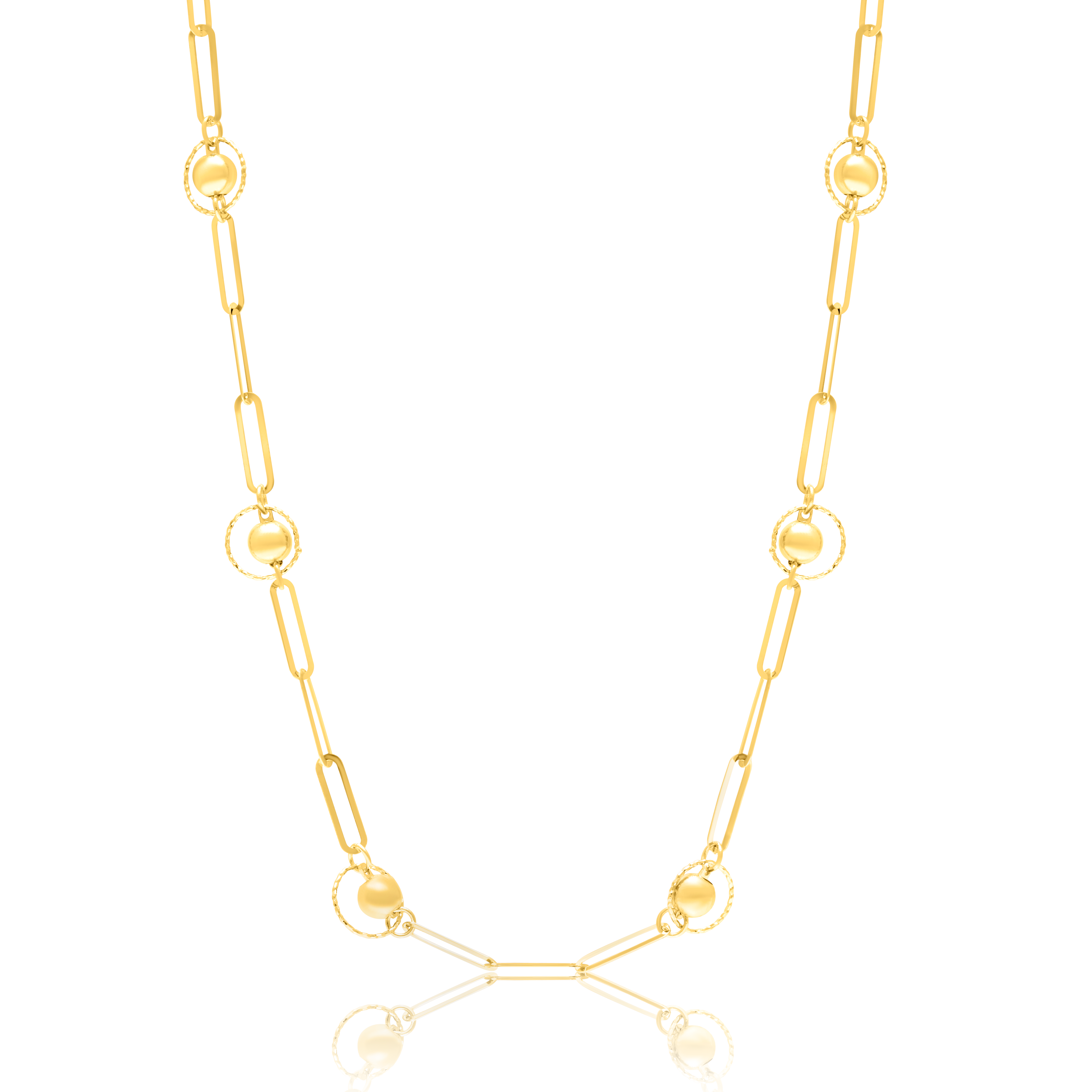 18K Pure Gold Linked Seed Necklace