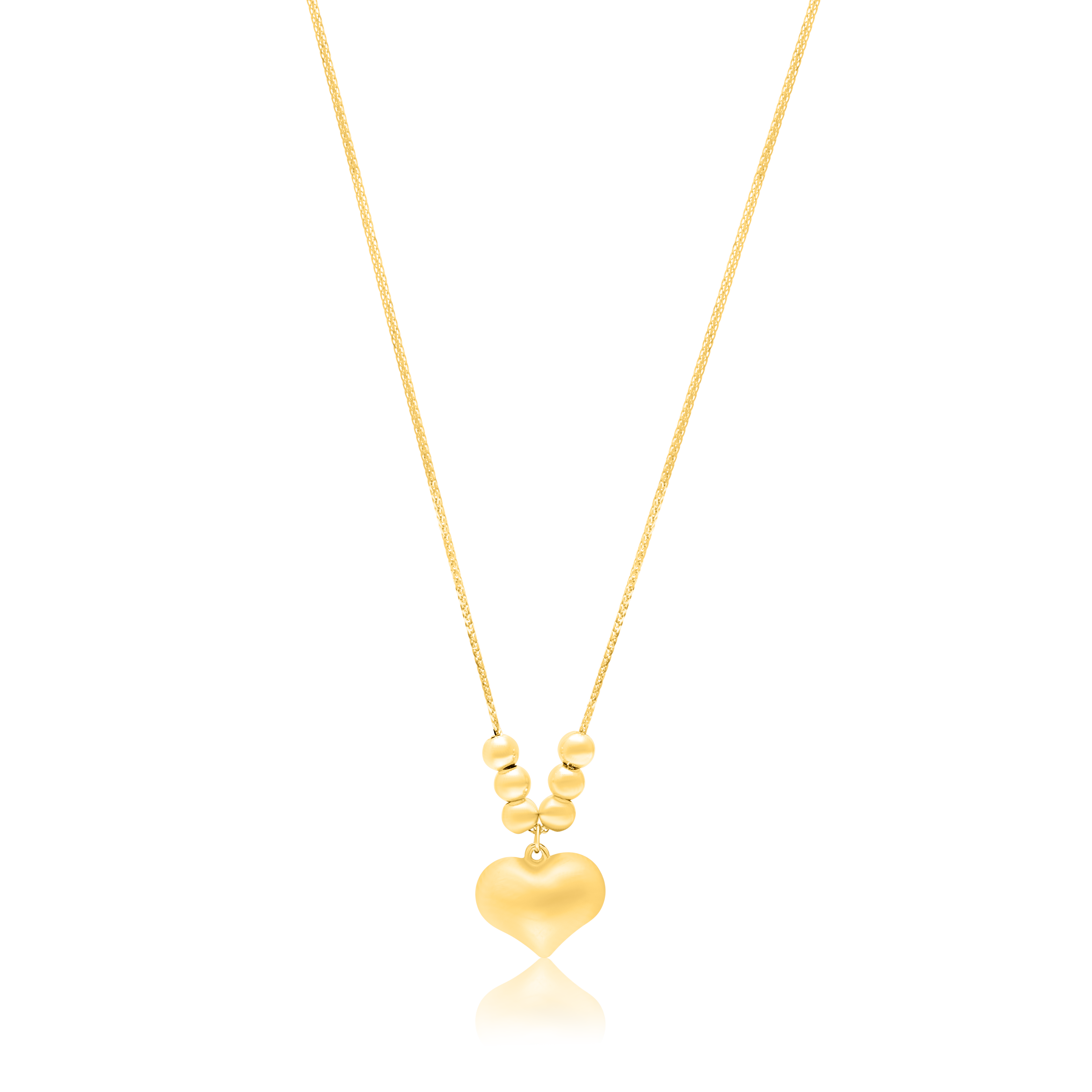 18K Pure Gold Heart Seed Necklace