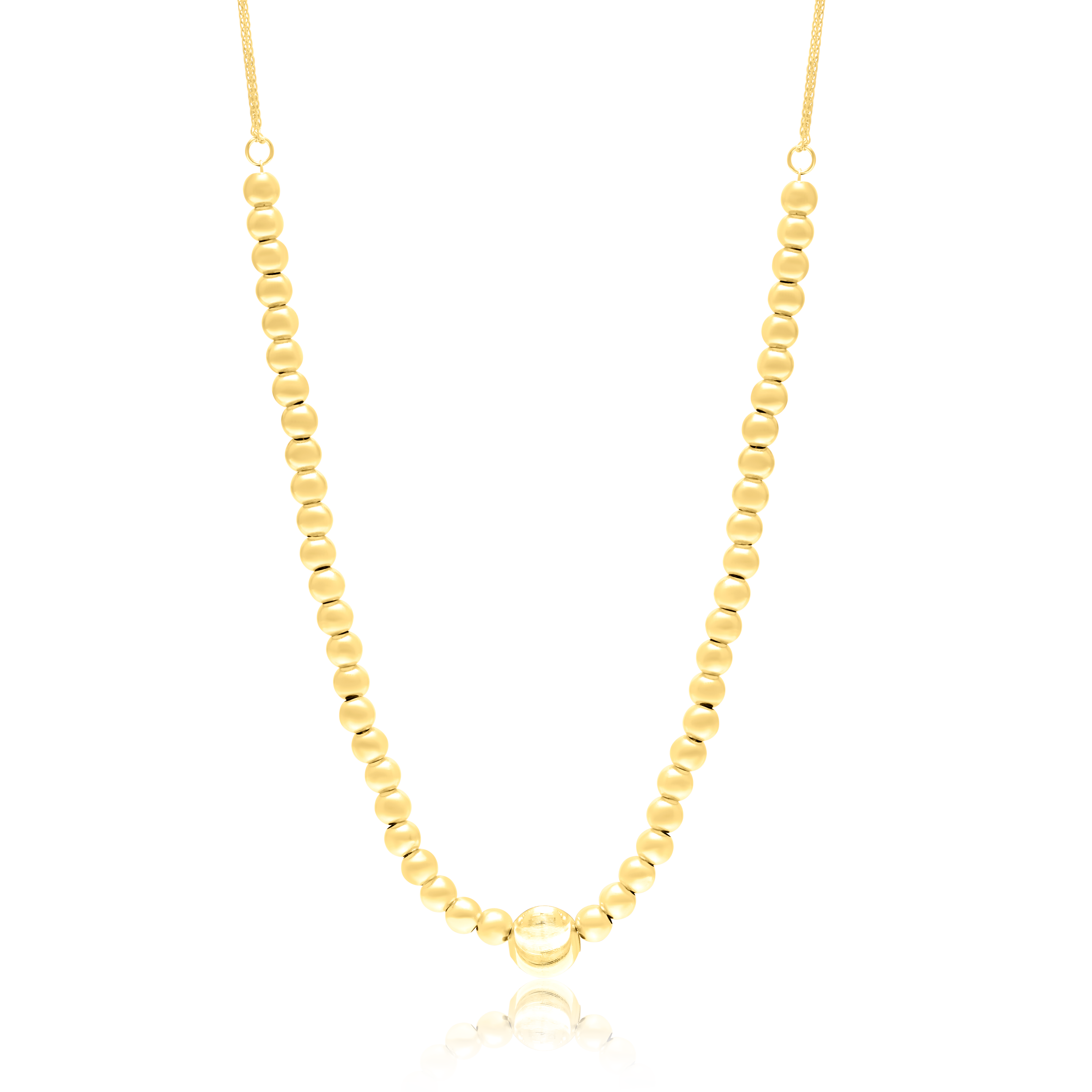 18K Pure Gold Multi Seed Necklace