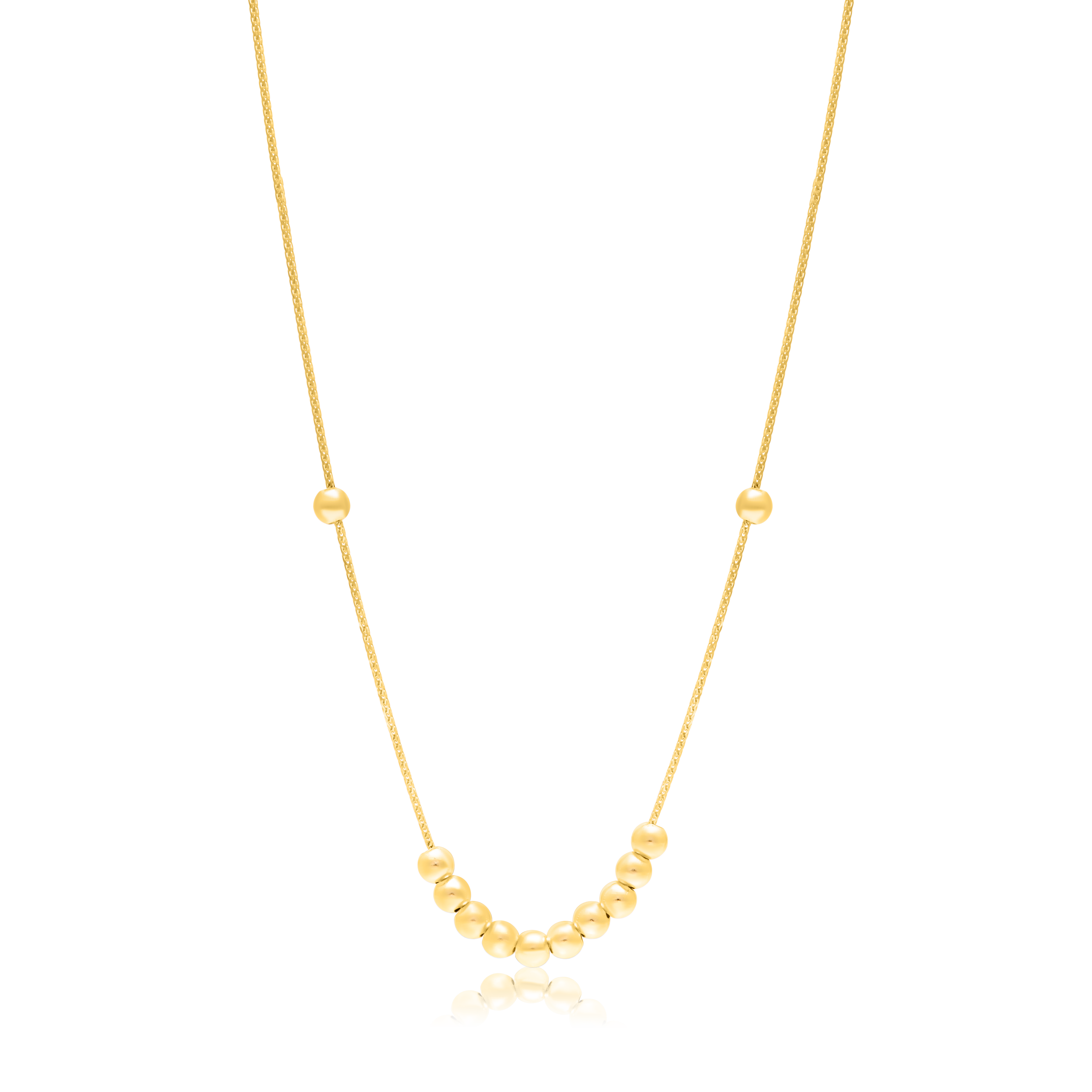 18K Pure Gold Multi Seed Necklace