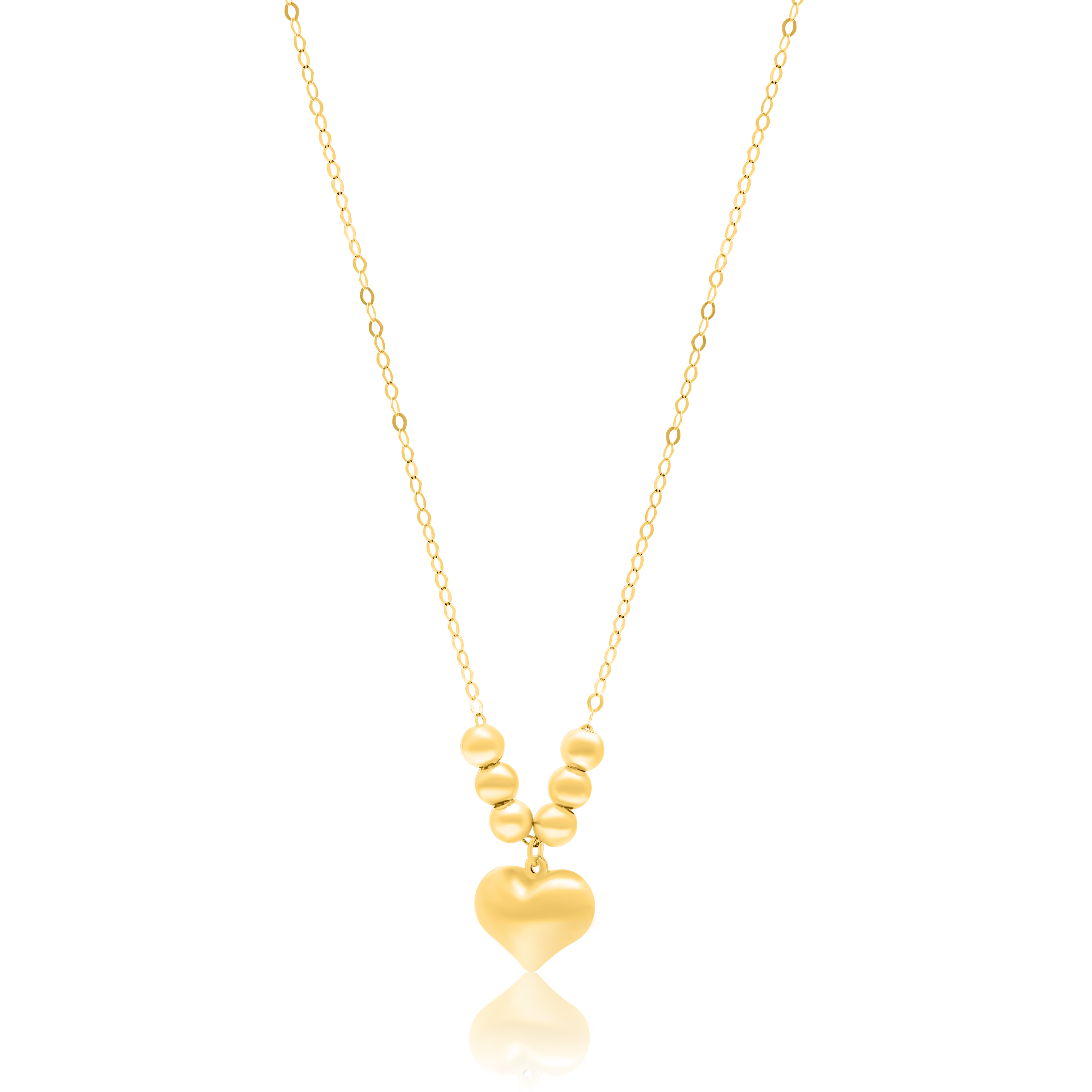 18K Pure Gold Heart Seed Necklace