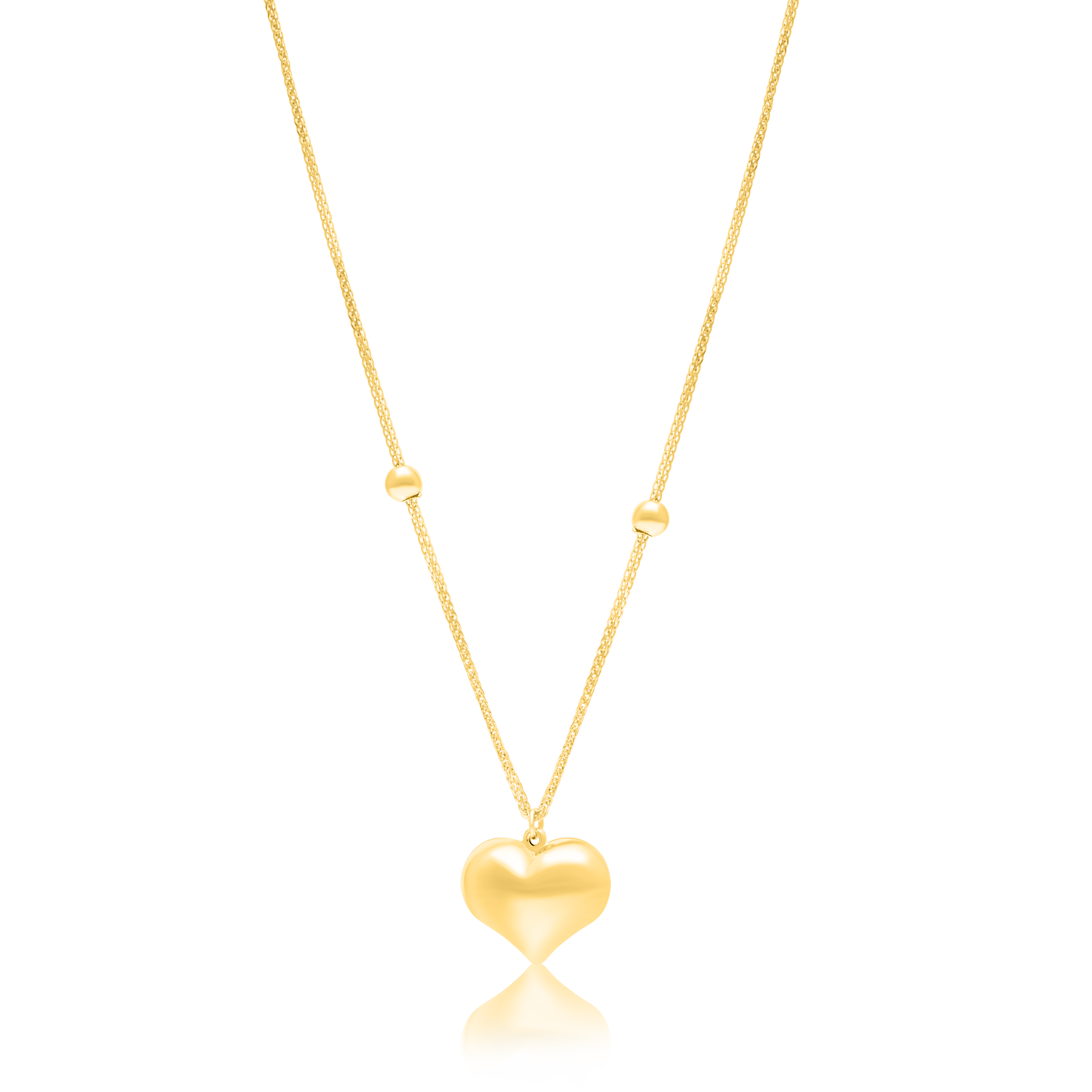 18K Pure Gold Heart Seed Necklace