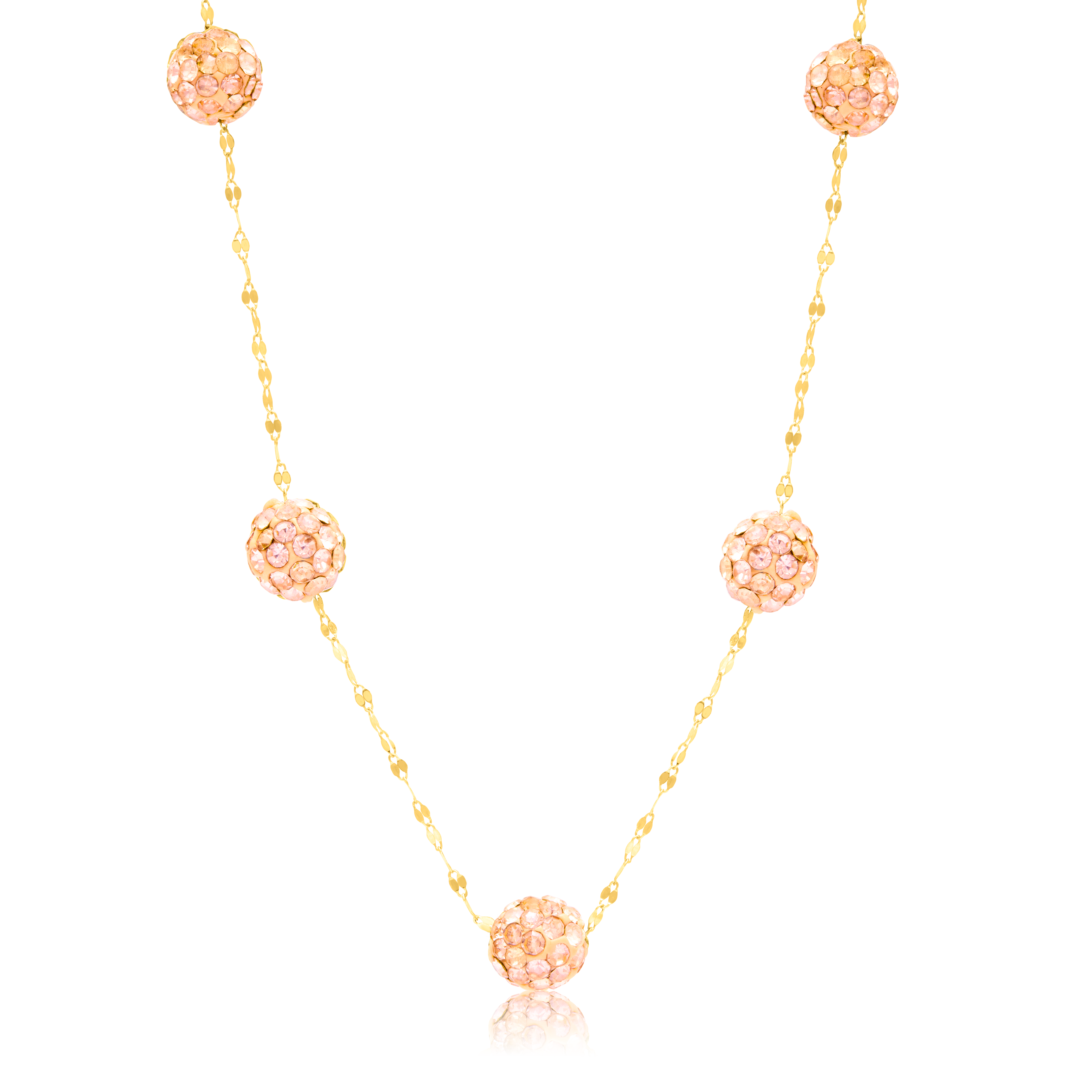 18K Pure Gold Brown Ball Necklace