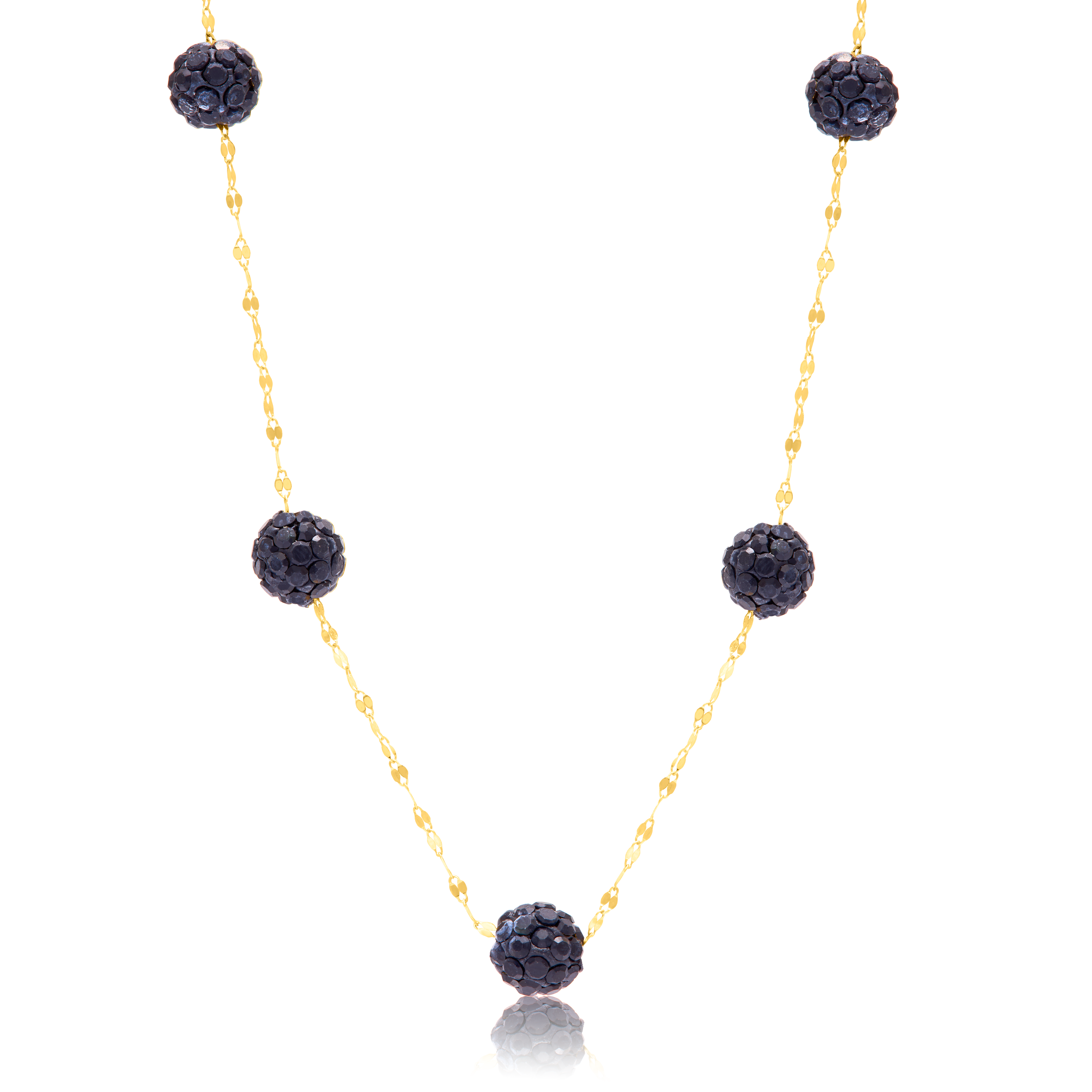 18K Pure Gold Violet Ball Necklace