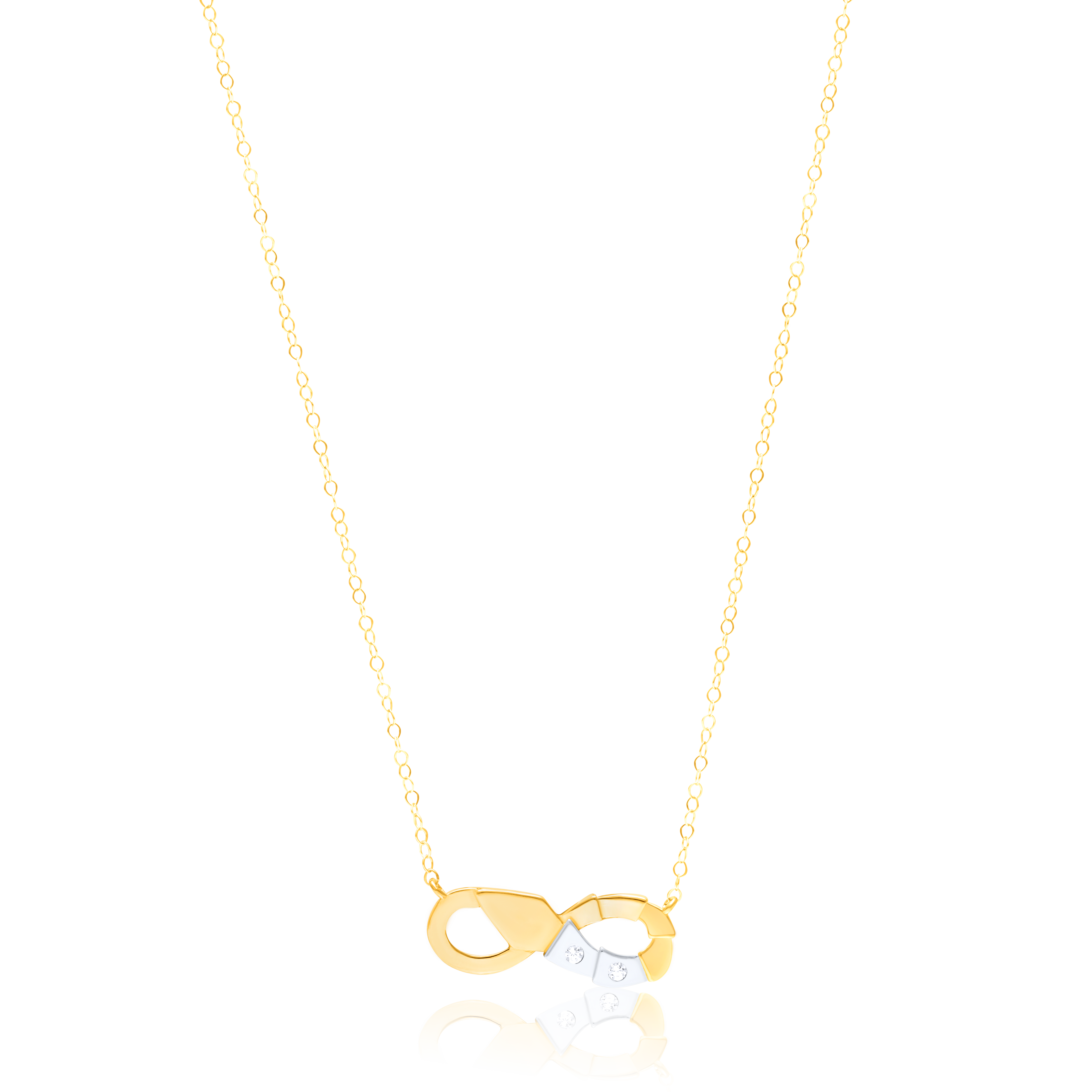 18K Pure Gold 2 Color Infinity Necklace