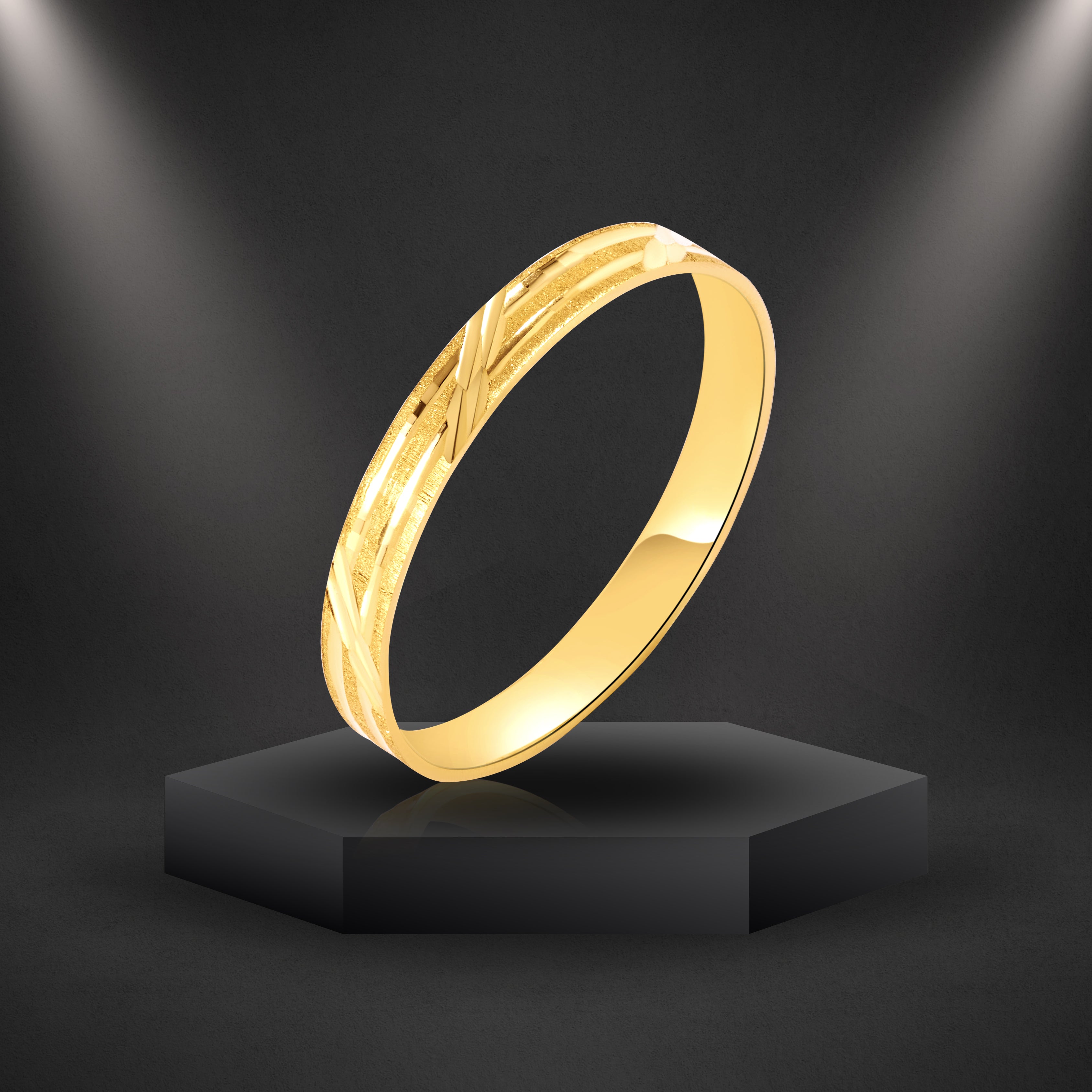 18K Pure Gold Round Ring Talagold