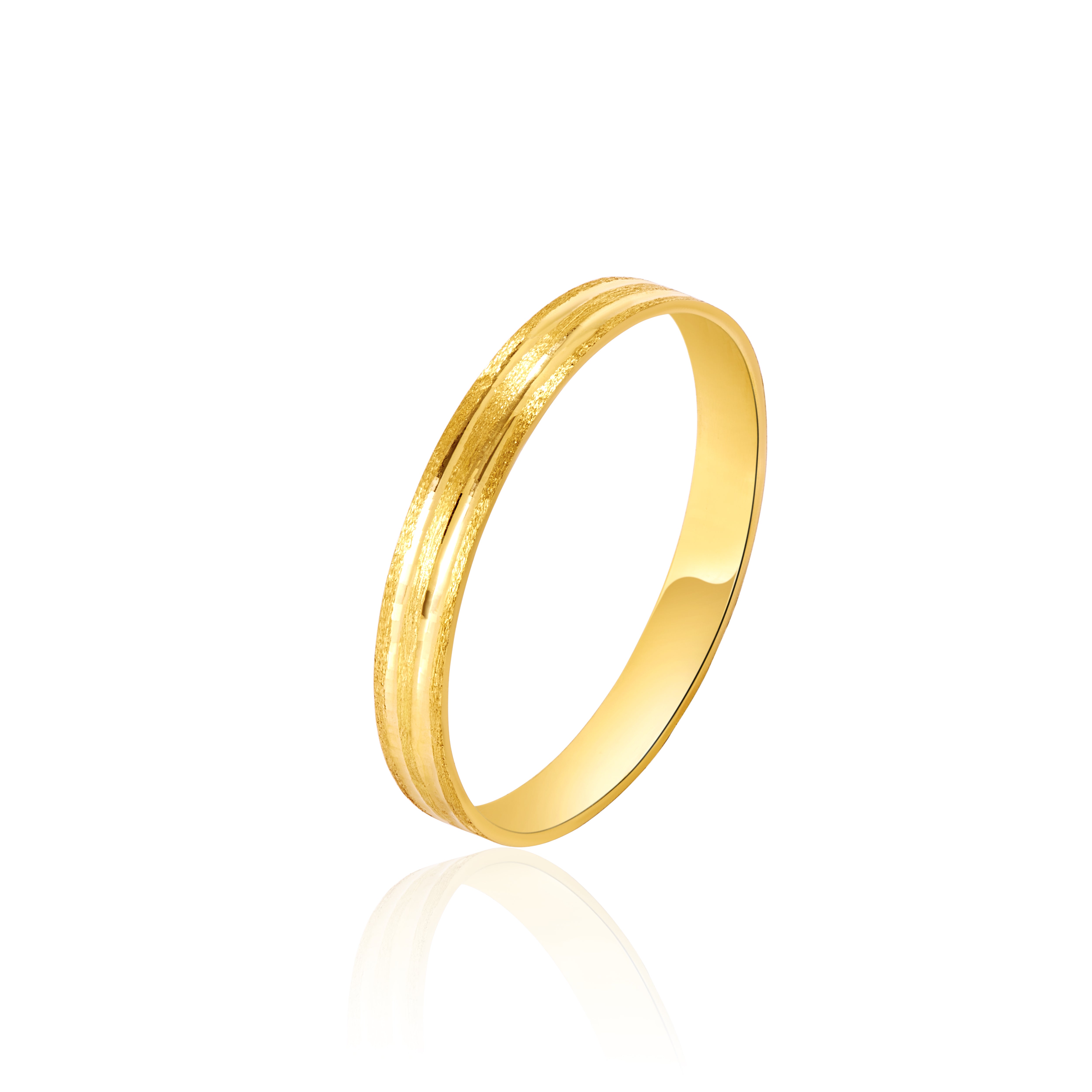 Pure Gold Lining 18K Pure Gold Round Lined Ring Talagold