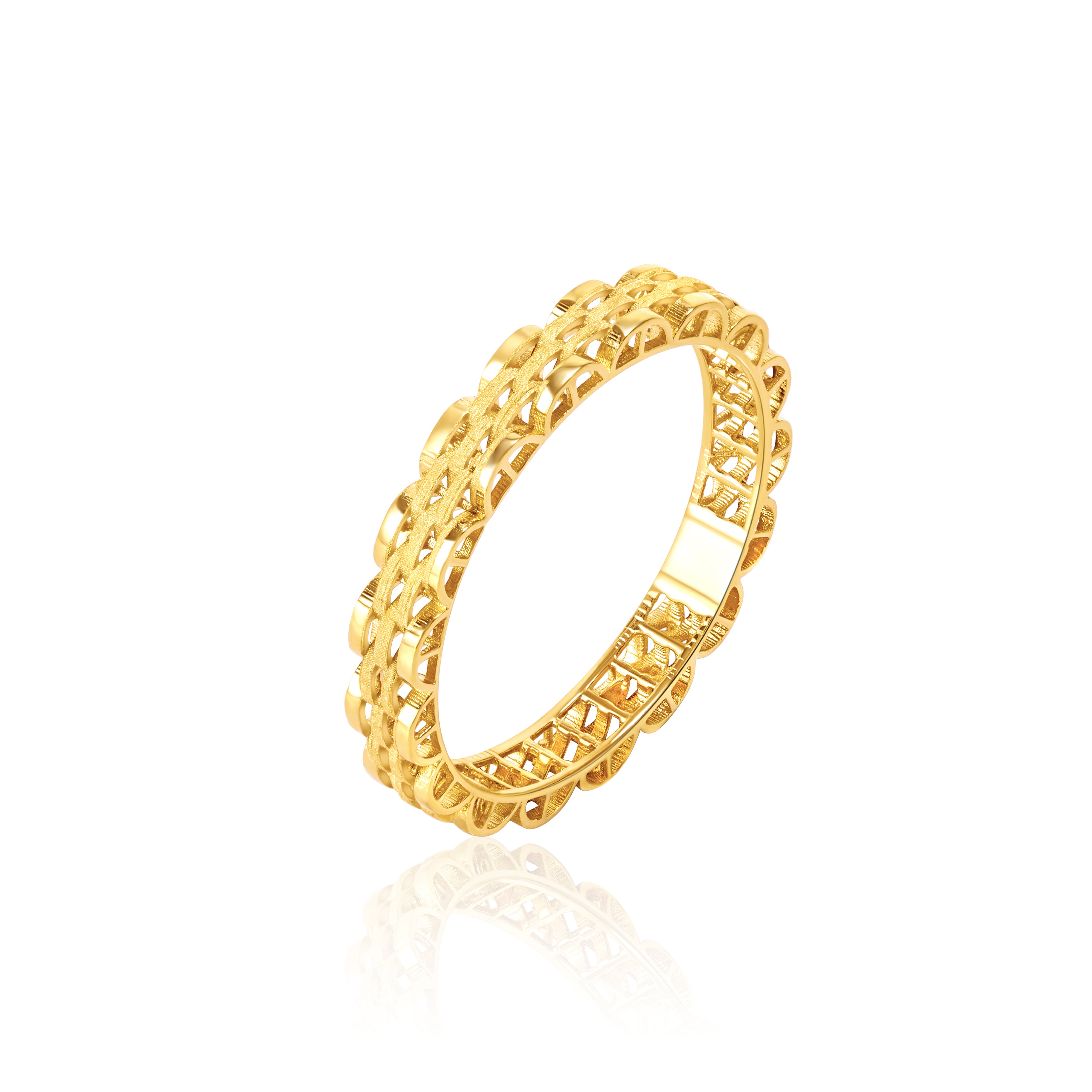18K Pure Gold Elegant Ring