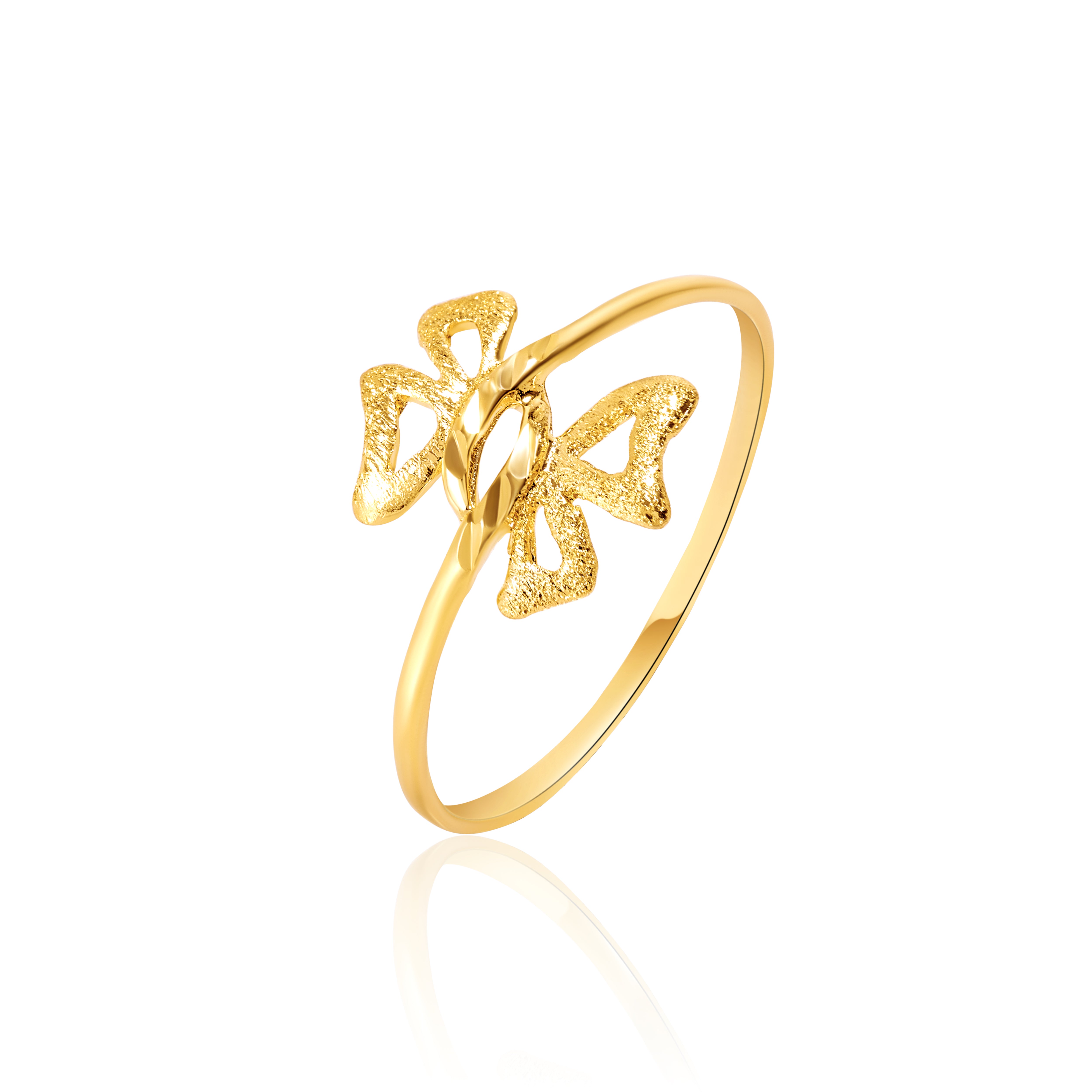 18K Pure Gold Butterfly Ring
