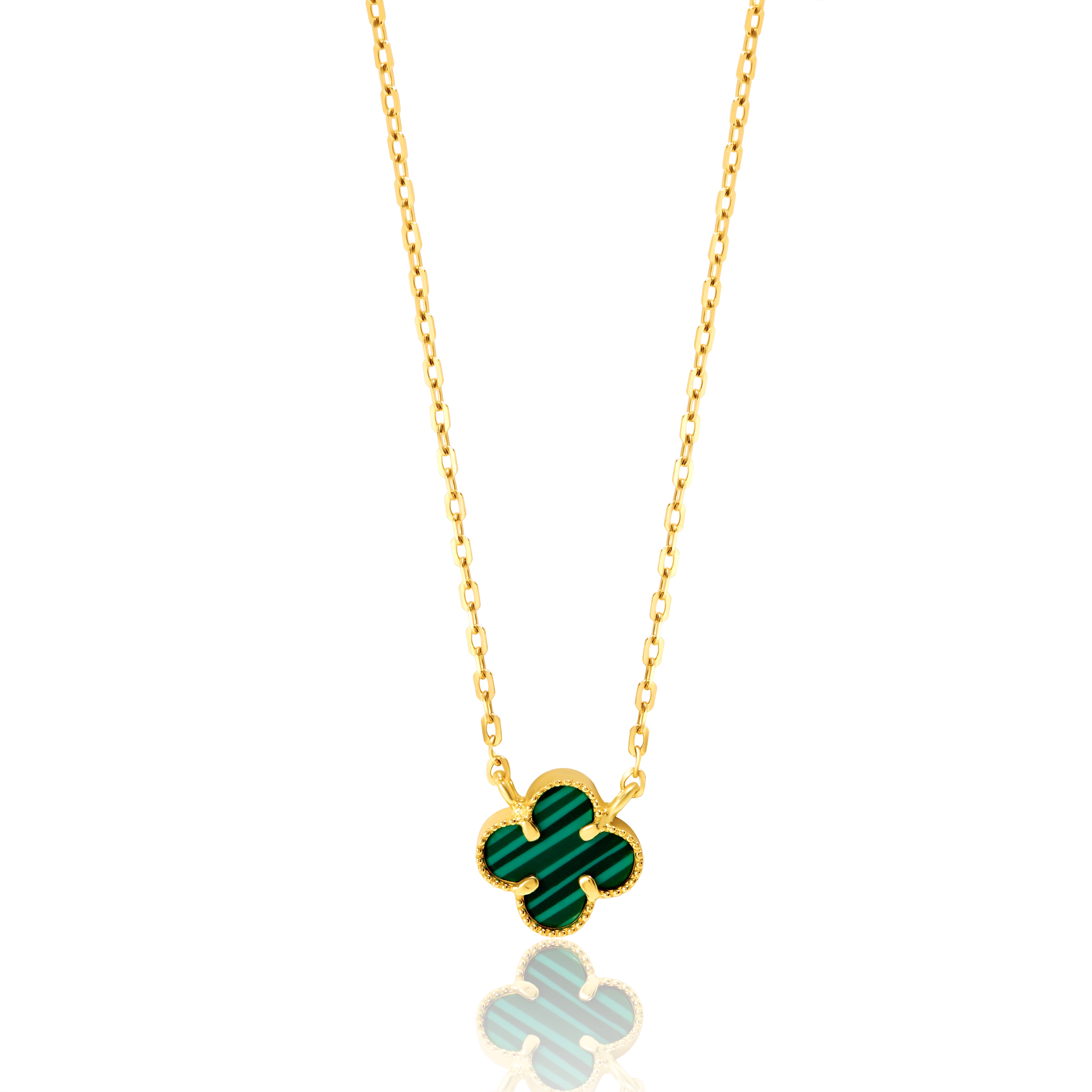 18K Pure Gold V.C Green Necklace Talagold