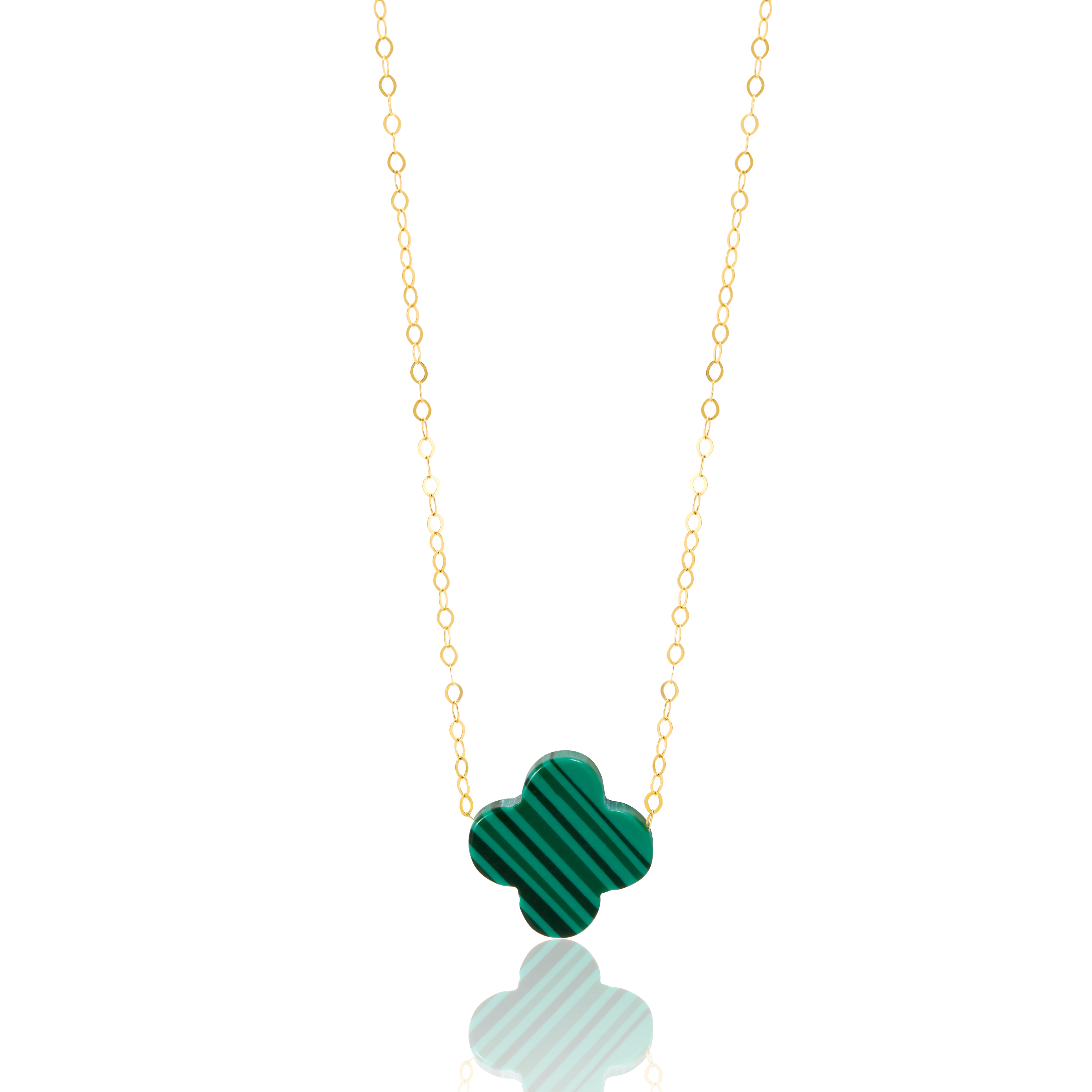 18K Pure Gold V.C Green Necklace Talagold