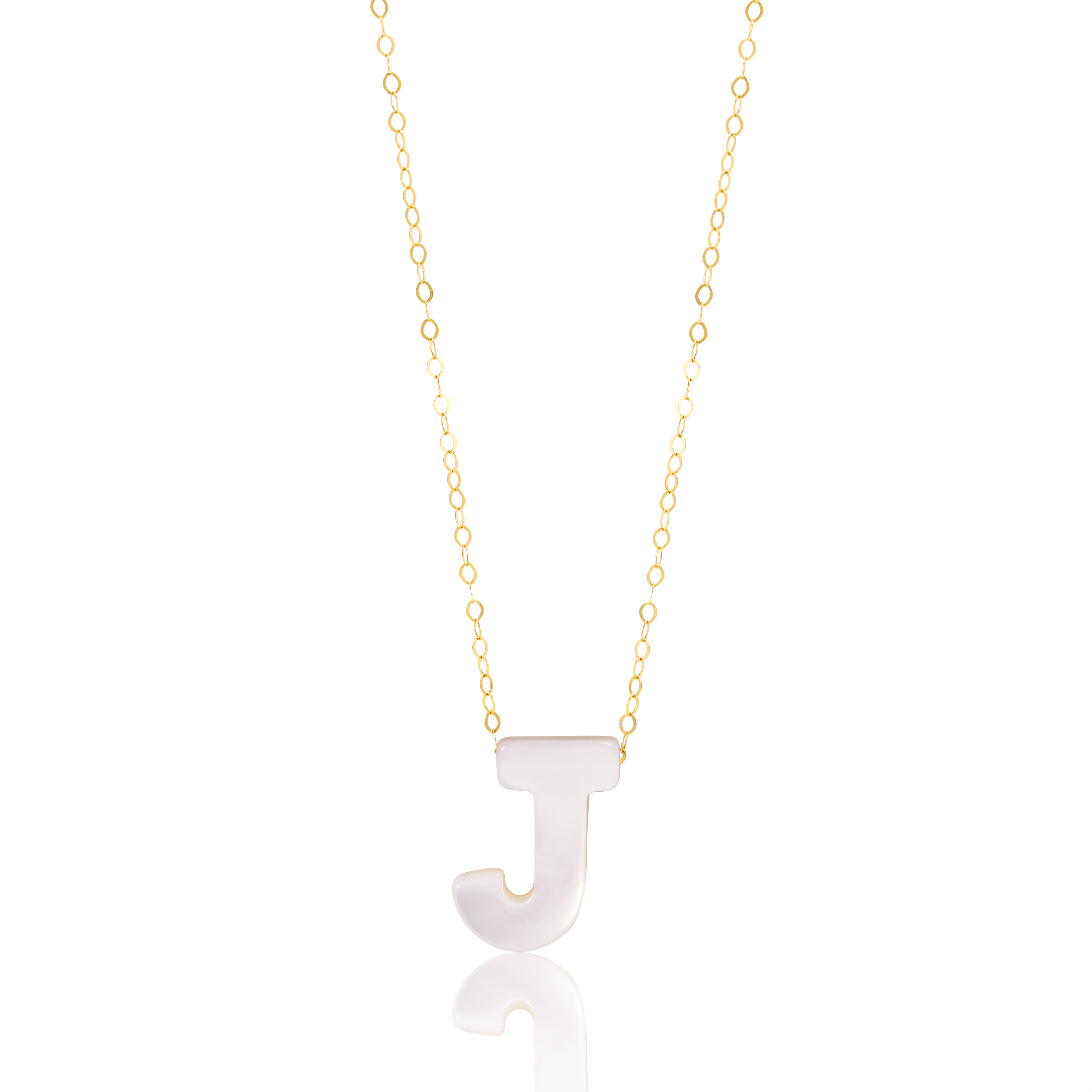 18K Pure Gold Letter J Necklace Talagold