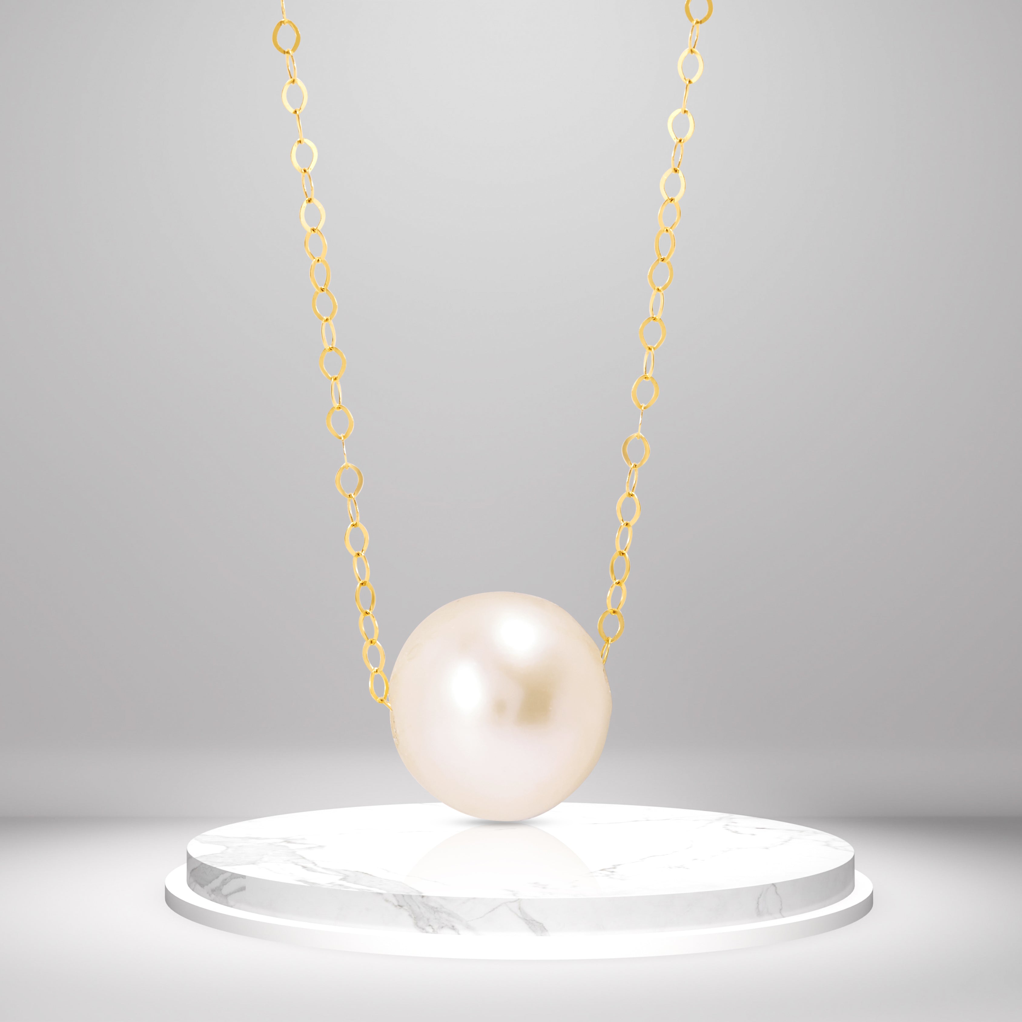 18K Pure Gold Pearl Necklace Talagold