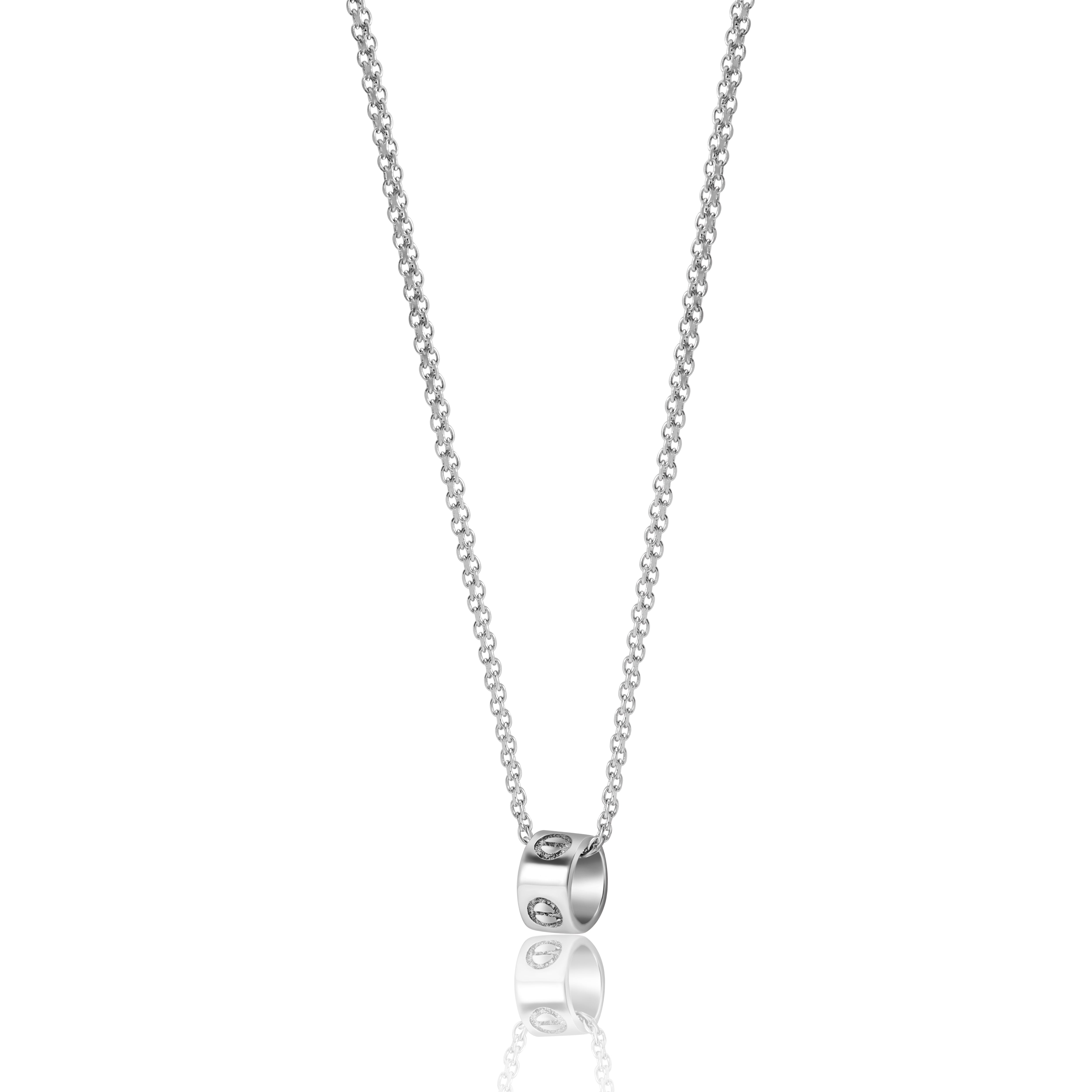 18K Pure White Gold Movable Pendant Necklace Talagold