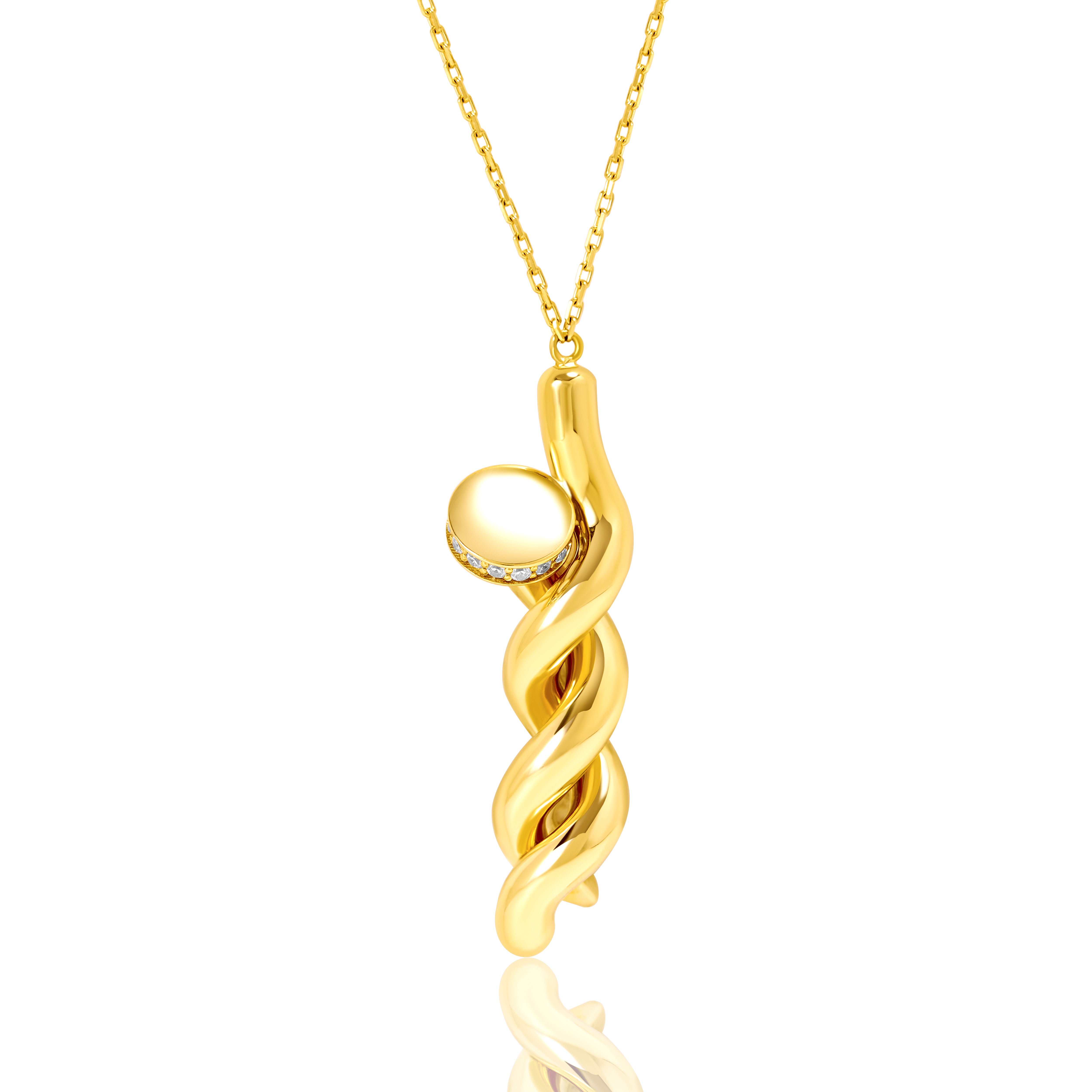 18K Pure Gold Twisted Nail Necklace Talagold