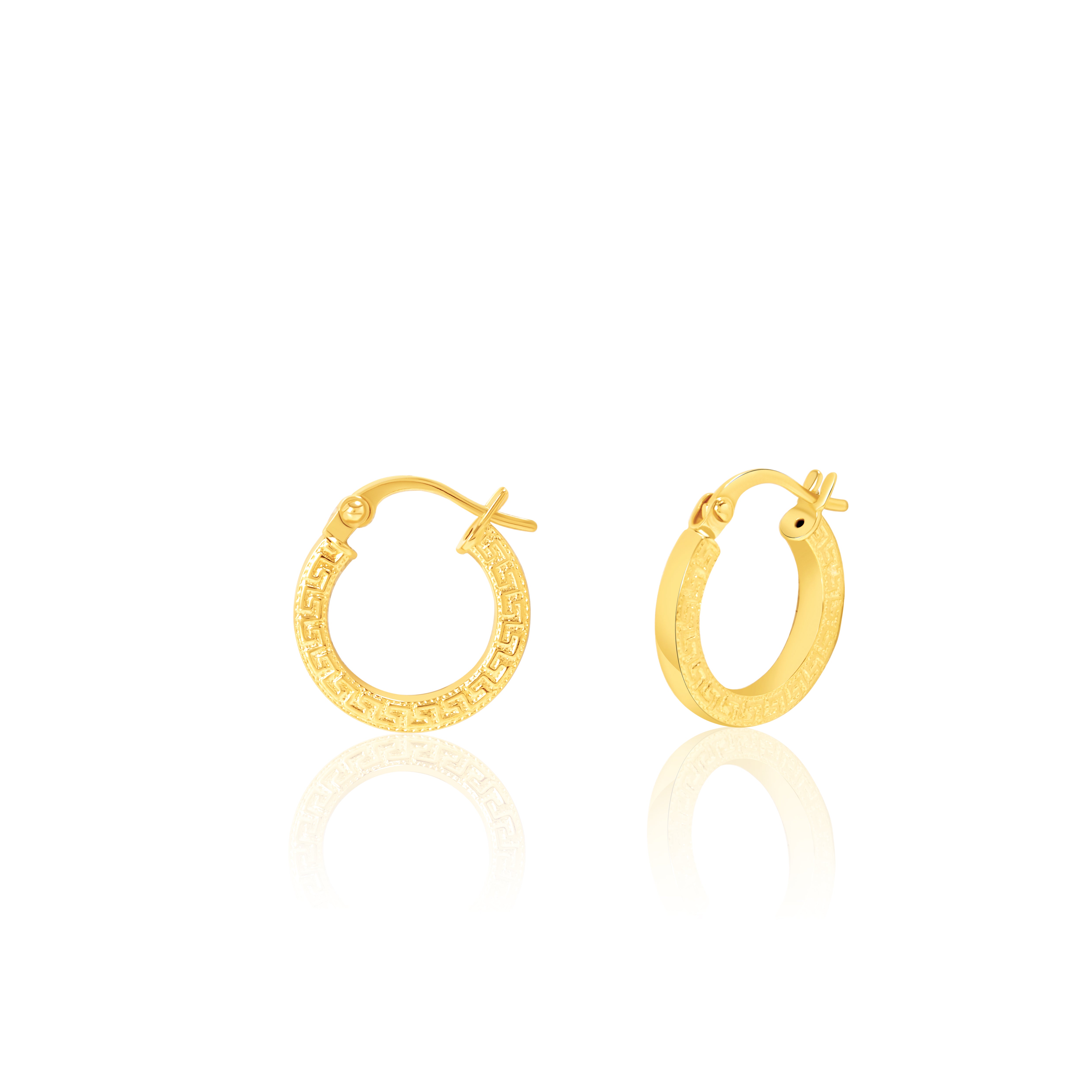 18K Pure Gold Round Loop Earring Set Talagold