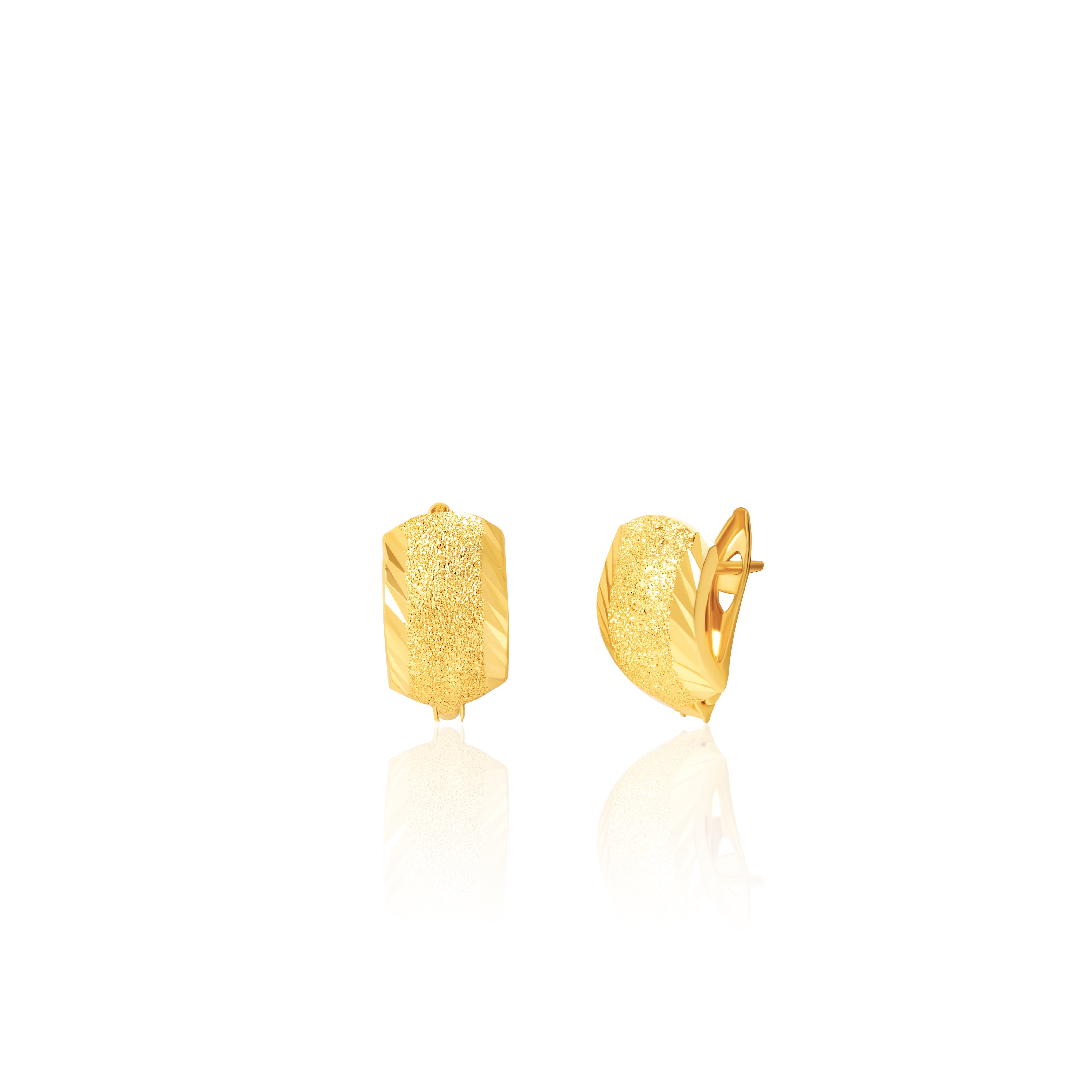 18K Pure Gold Curved Clip Earring Set Talagold