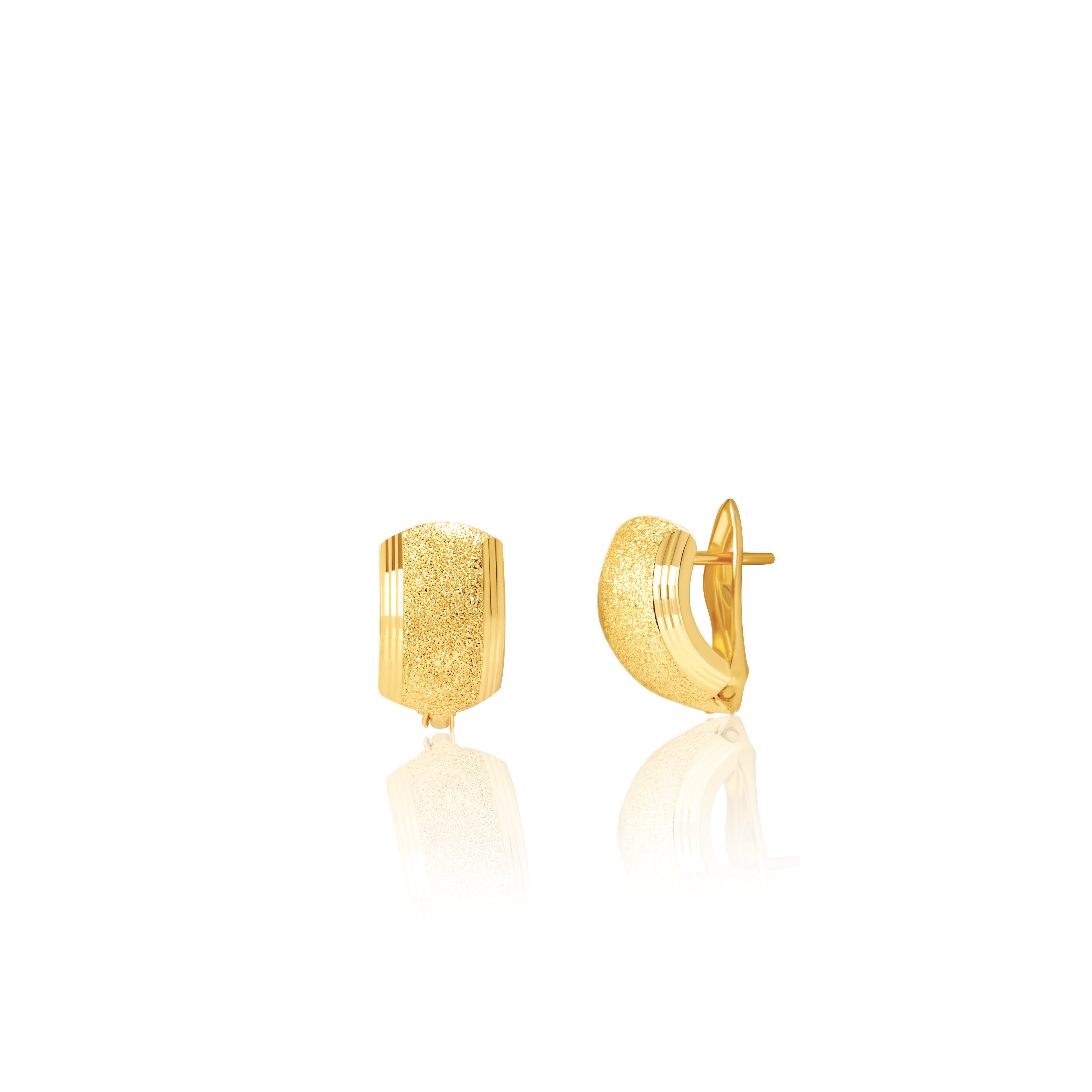 18K Pure Gold Curved Clip Earring Set Talagold