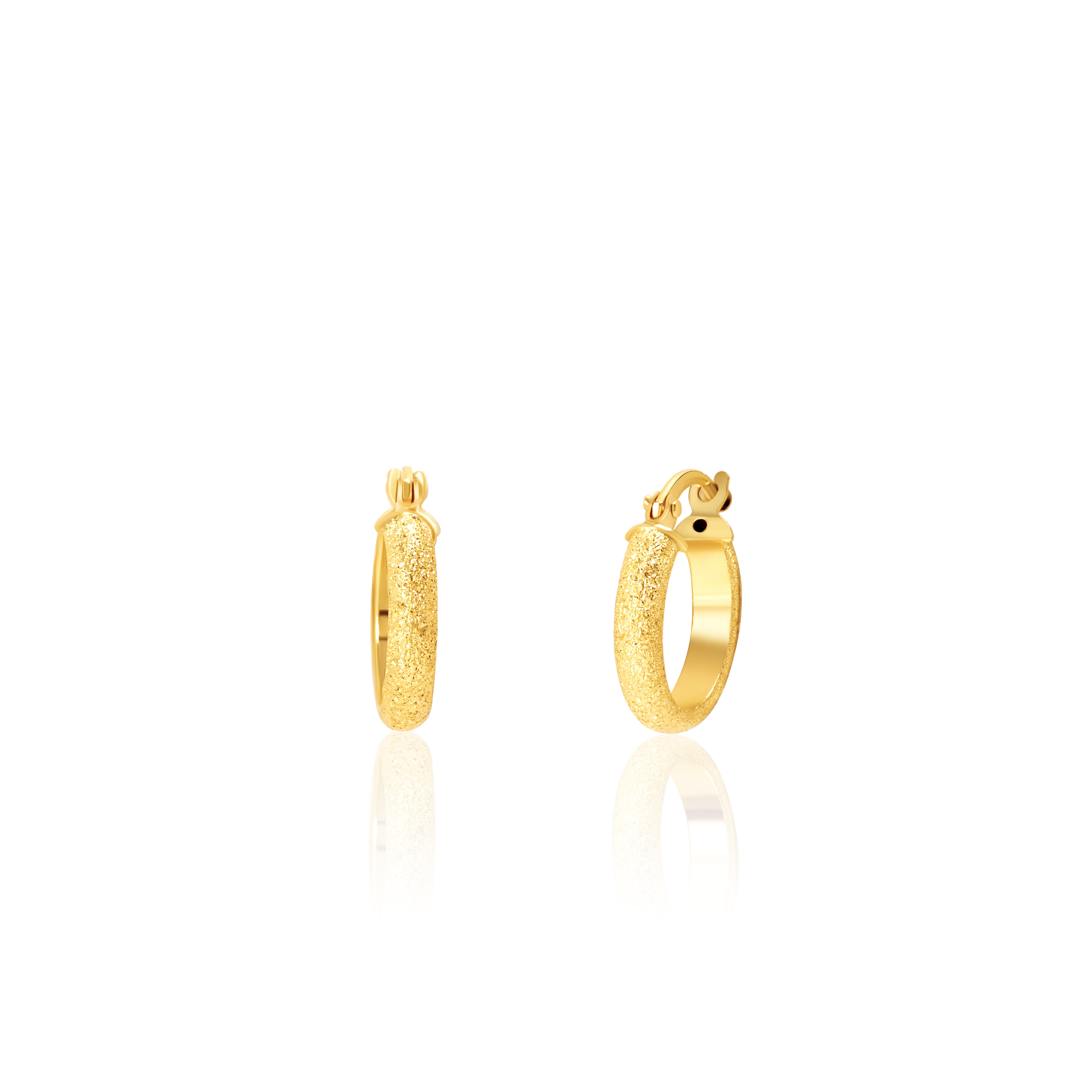 18K Pure Gold Round Hoop Earring Set Talagold