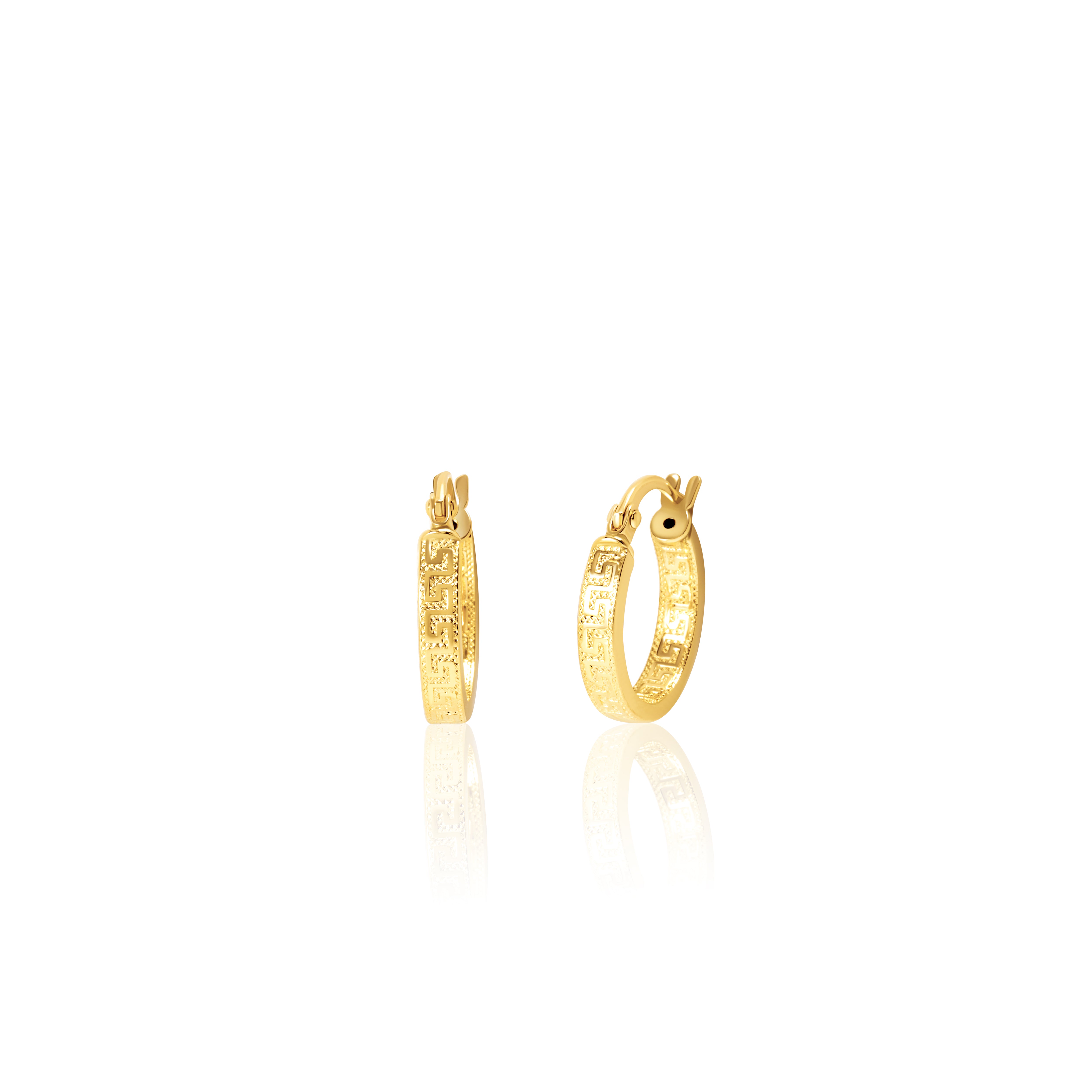 18K Pure Gold Round Loop Earring Set Talagold