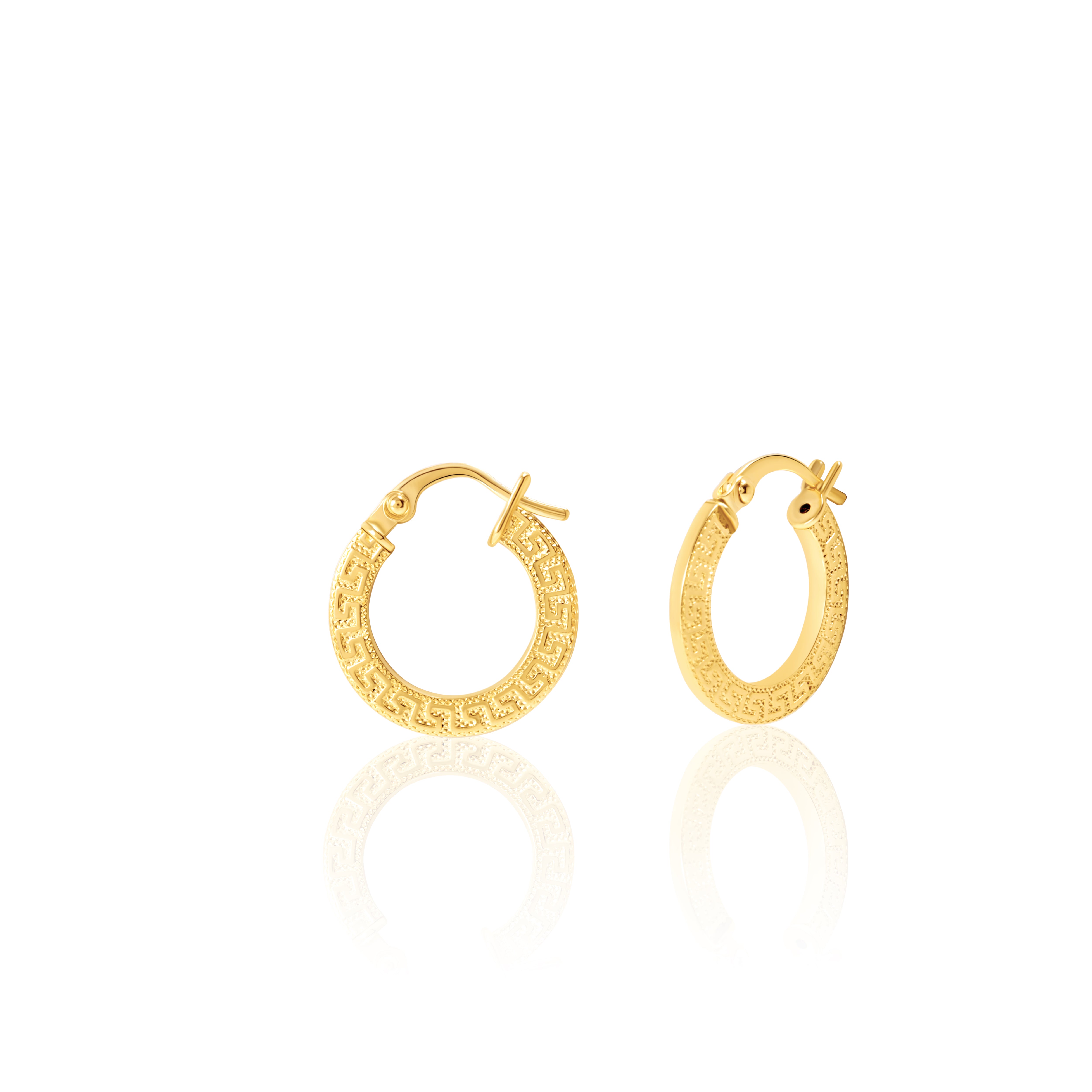 18K Pure Gold Round Loop Earring Set Talagold