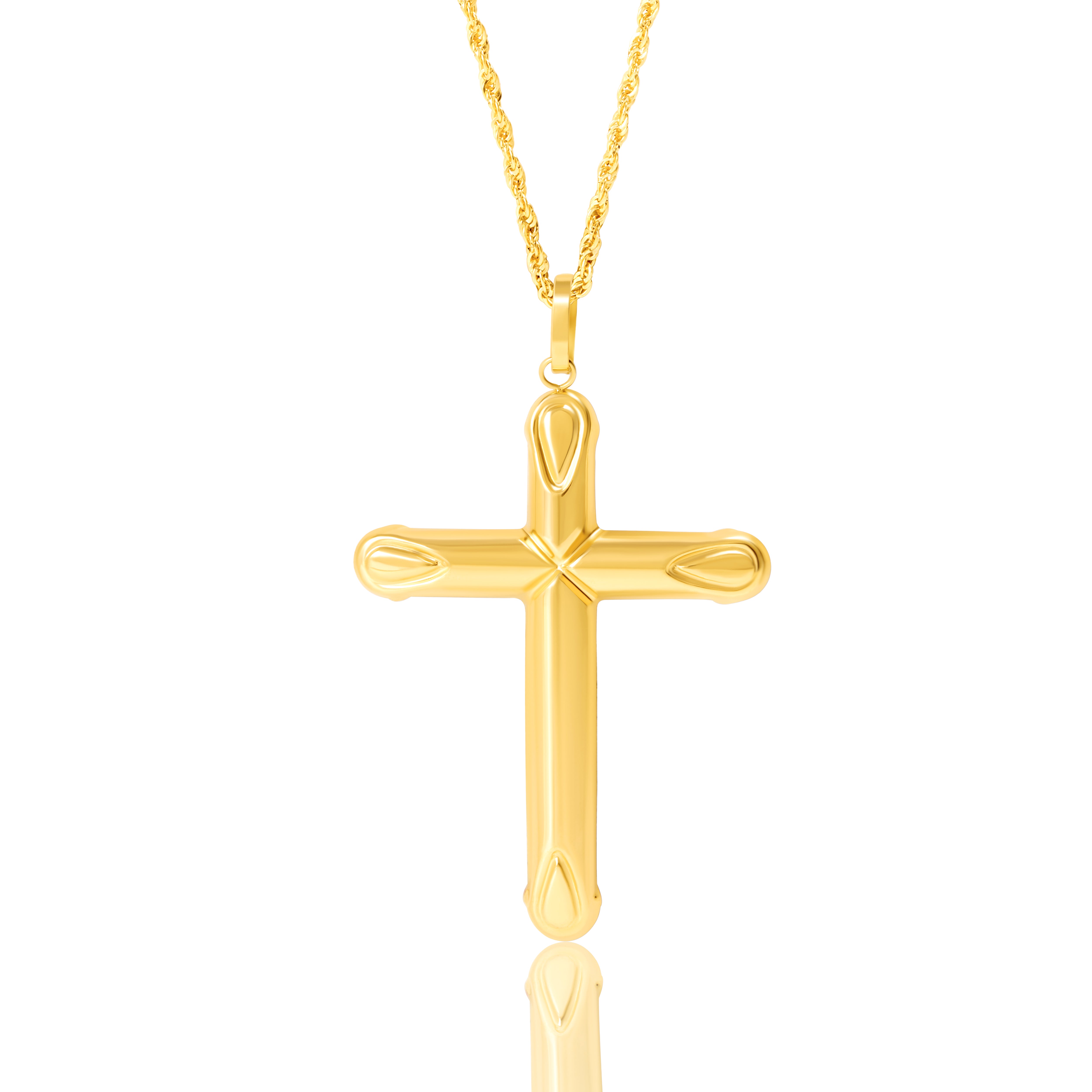 18K Pure Gold Cross Necklace Talagold