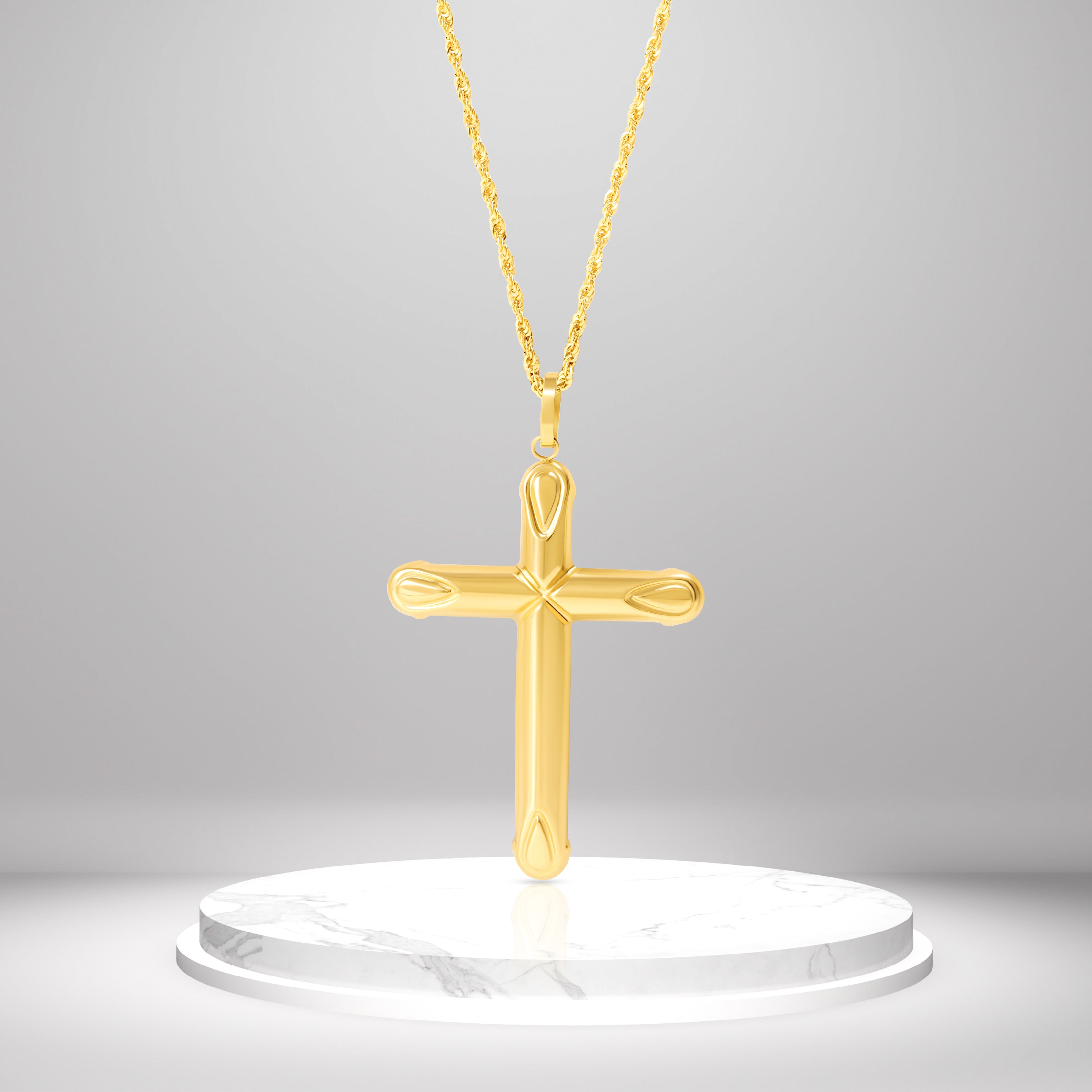 18K Pure Gold Cross Necklace Talagold