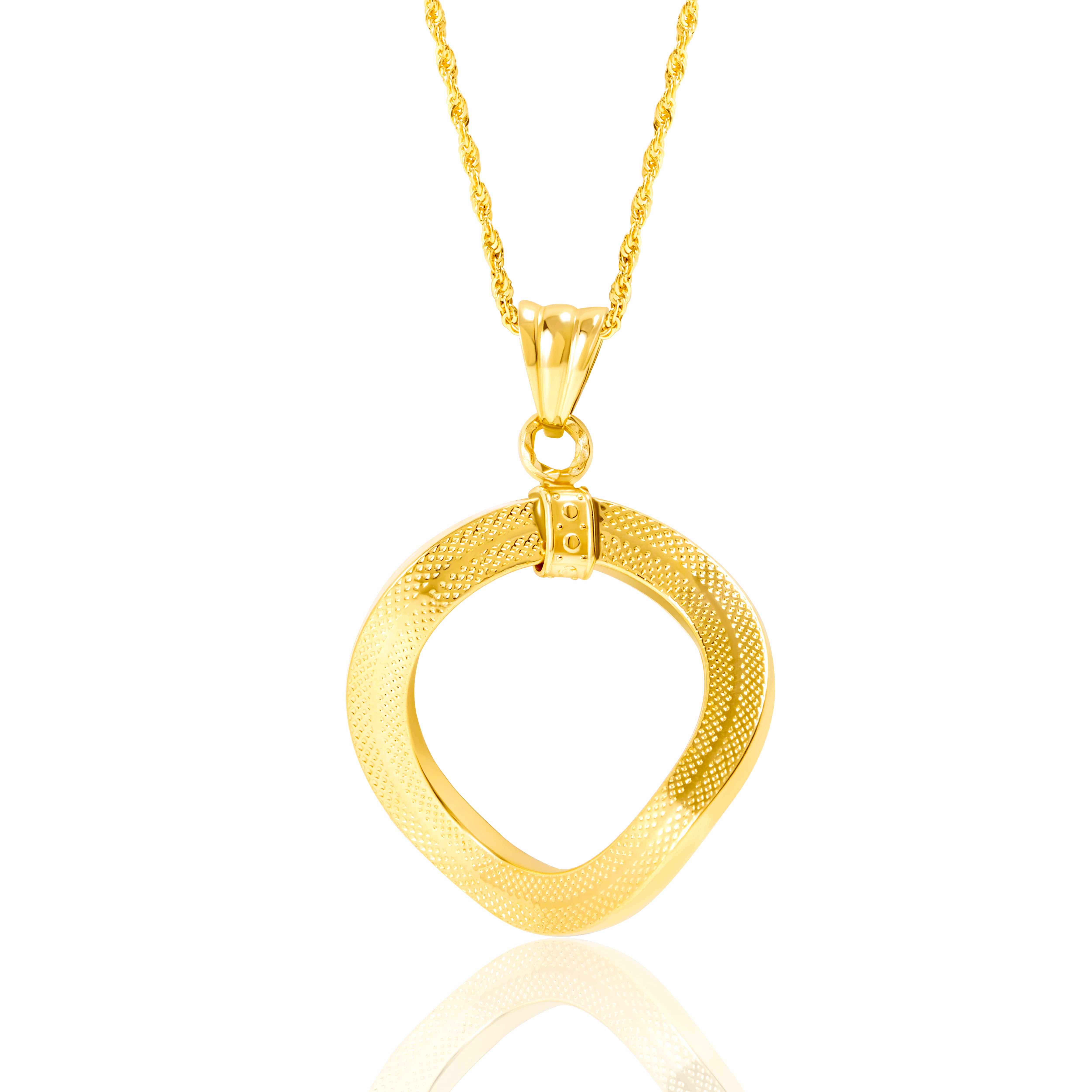 18K Pure Gold Twisted Round Necklace Talagold