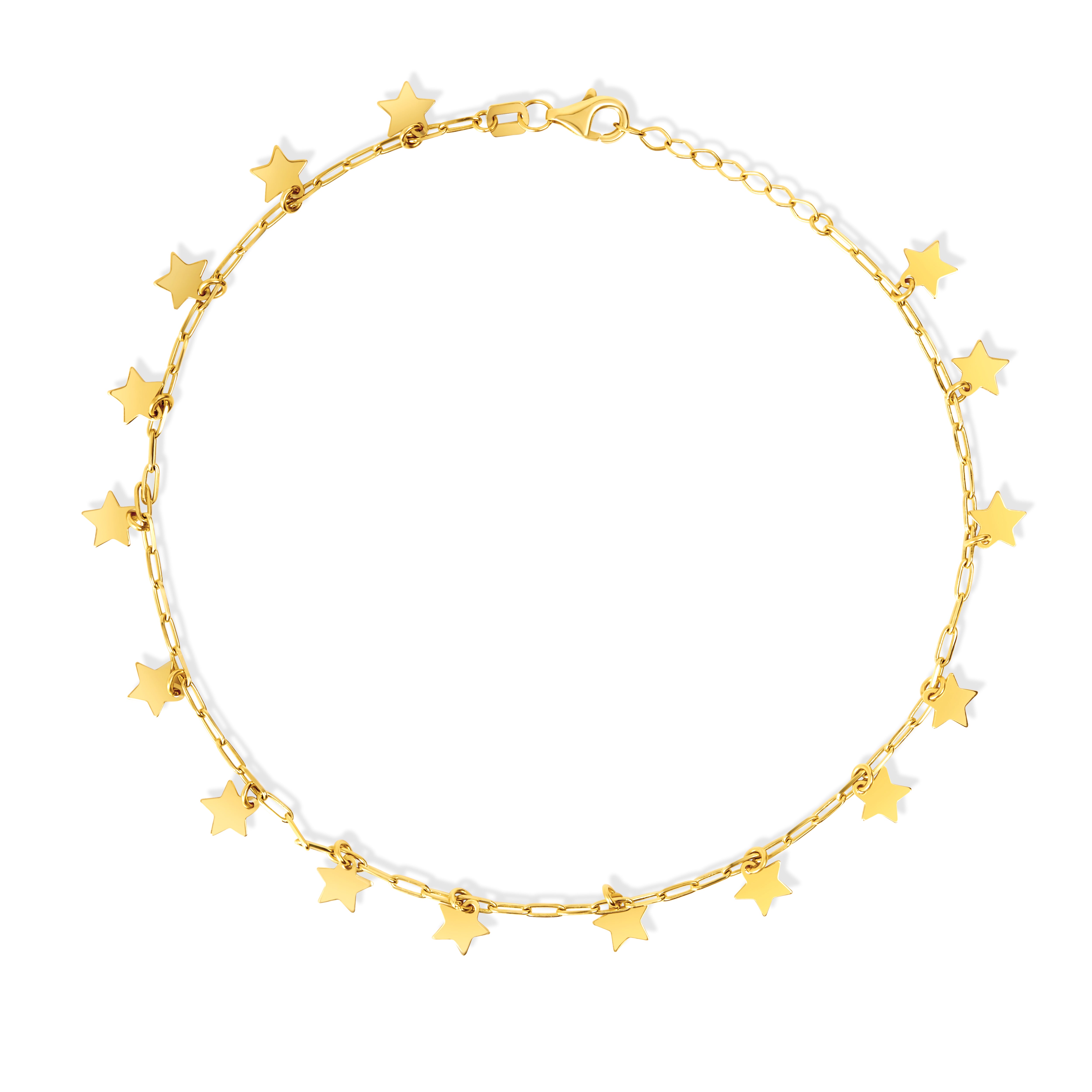 18K Pure Gold Star Anklet Talagold