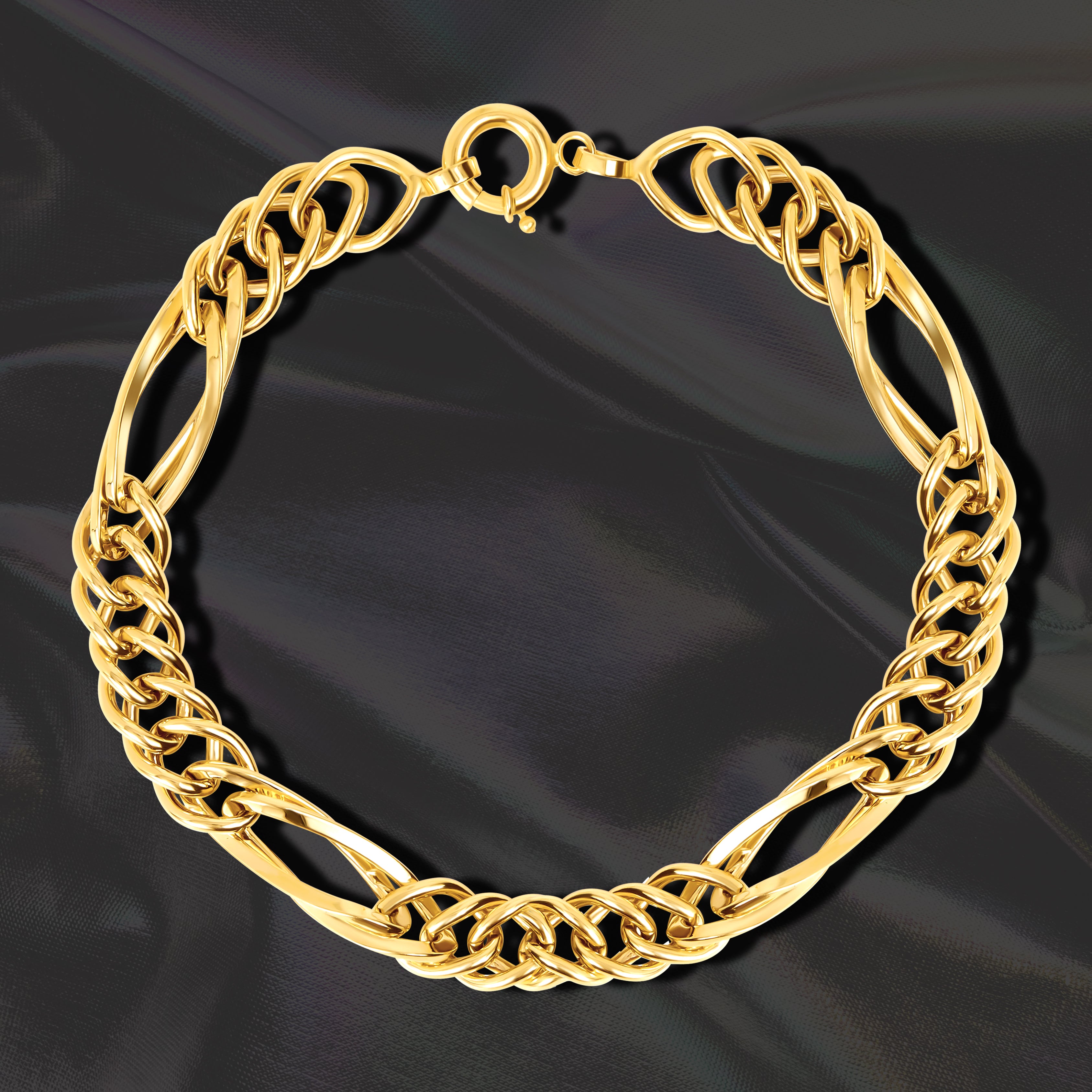 18K Pure Gold Linked Bracelet Talagold