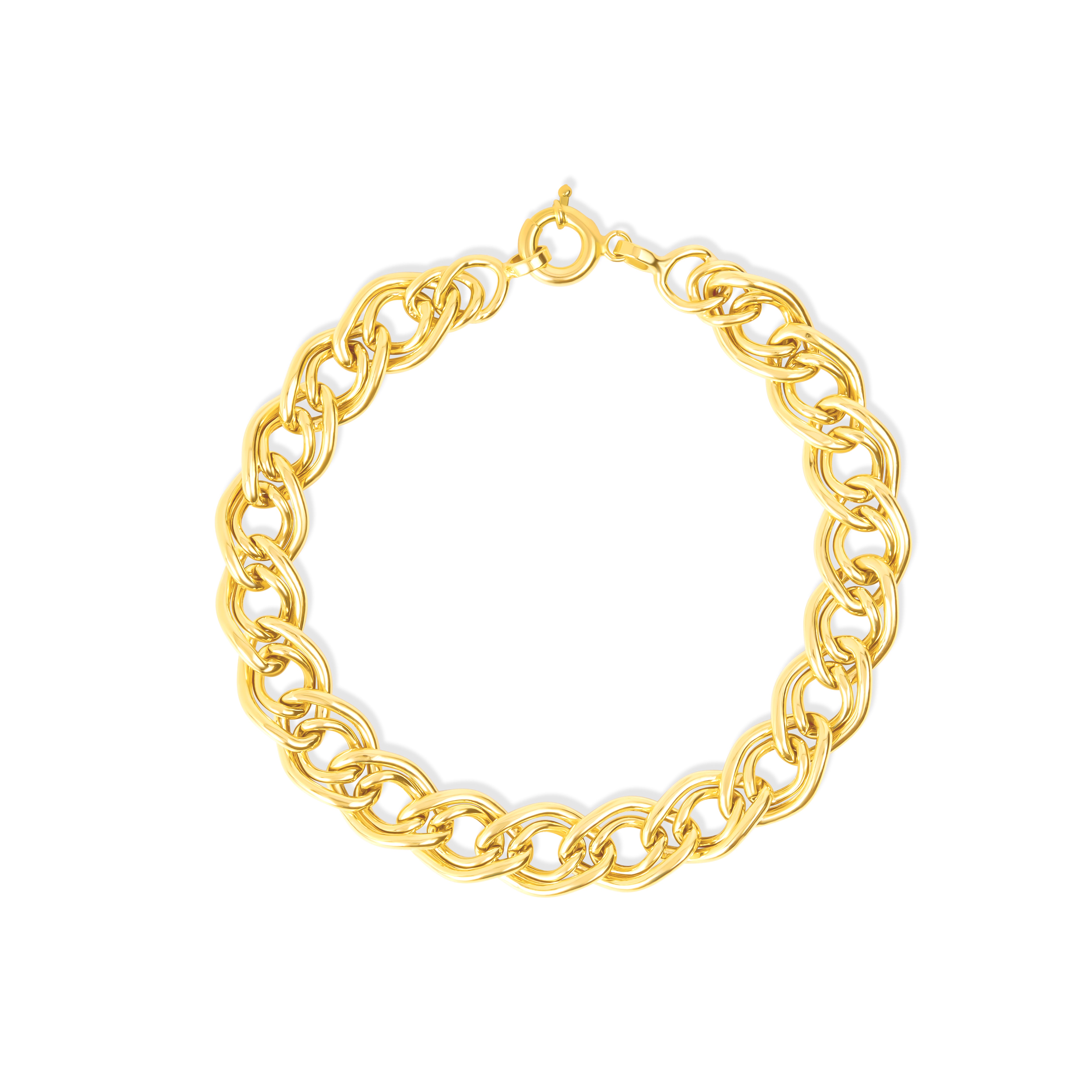 18K Pure Gold Thick Linked Bracelet Talagold