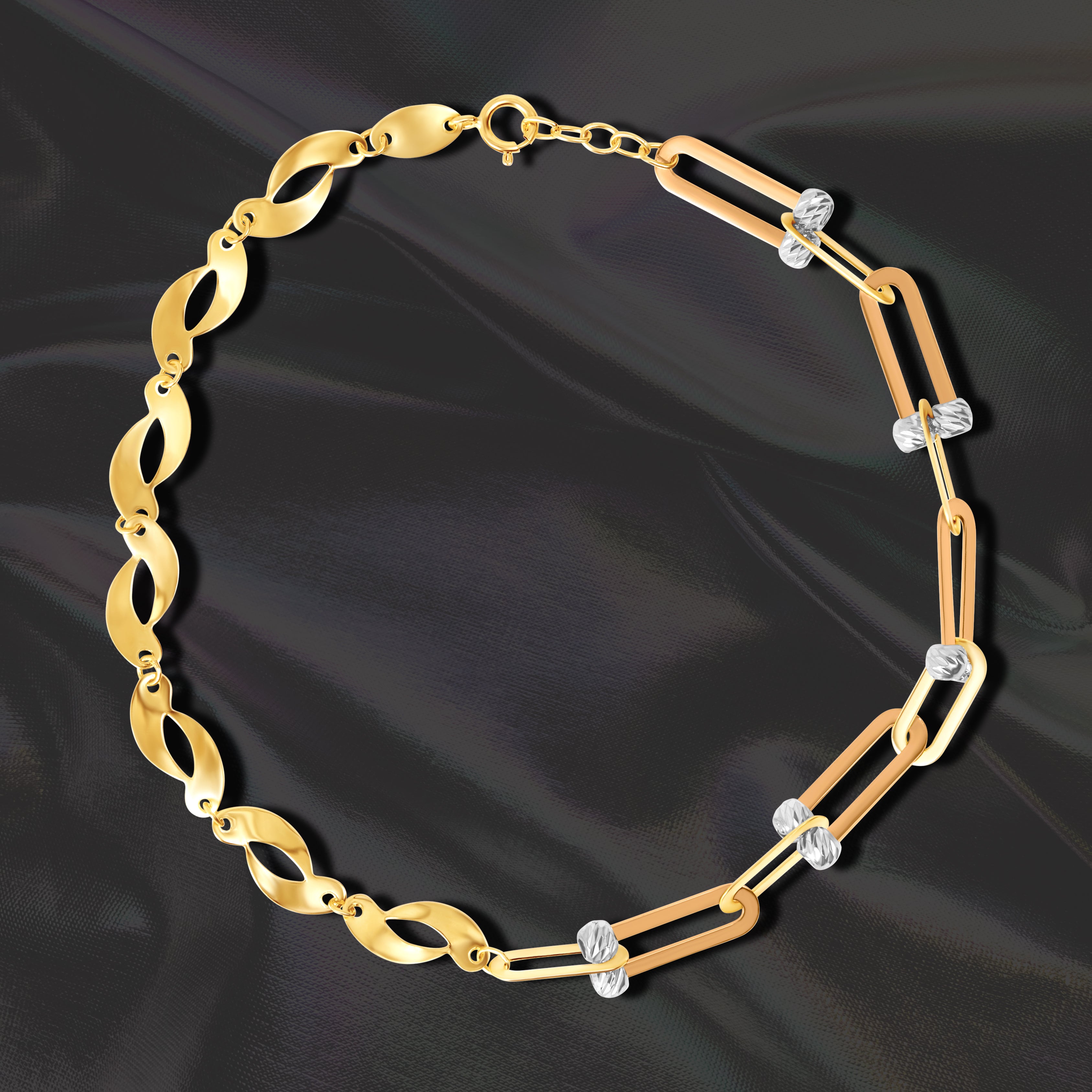 18K Pure Gold U-Linked Bracelet Talagold