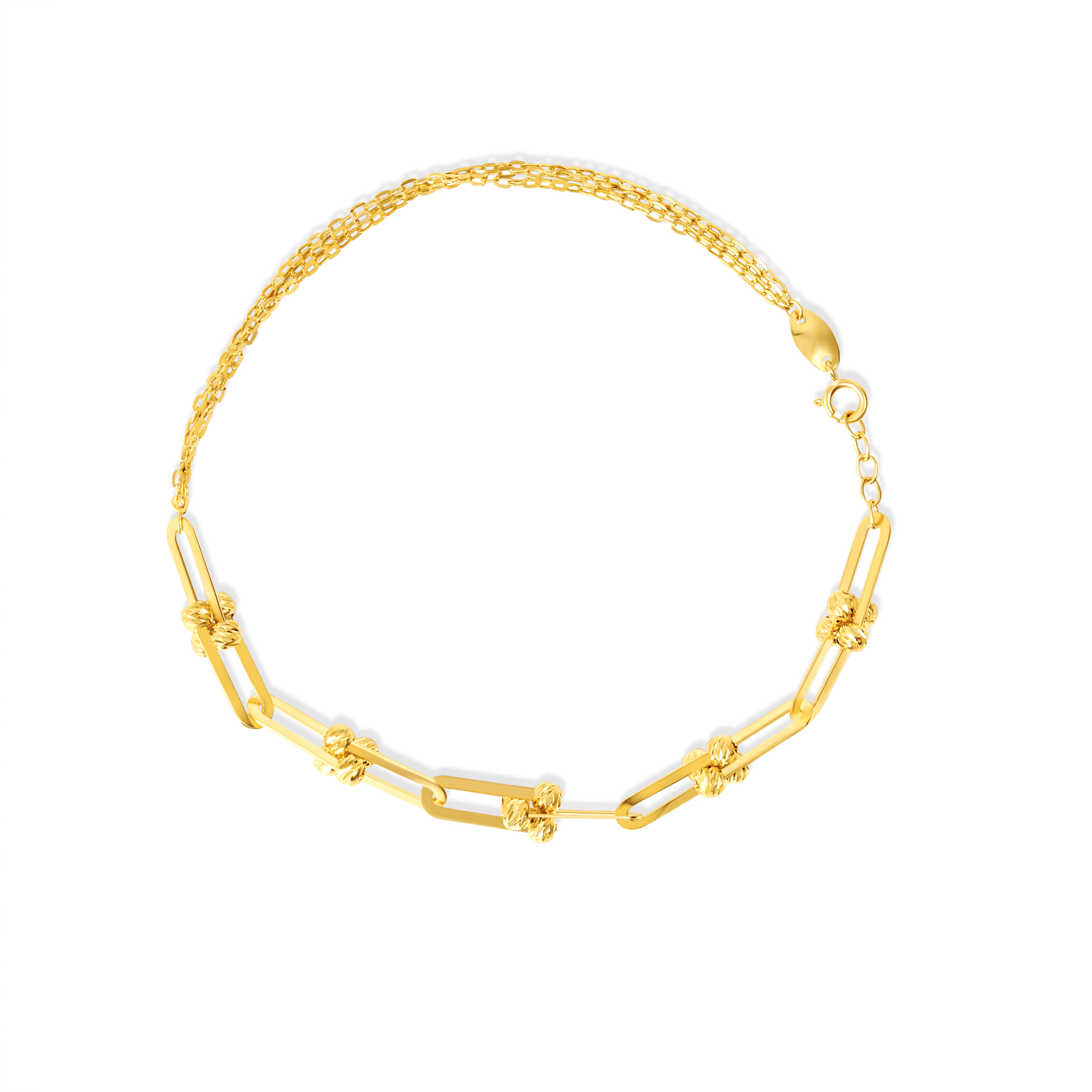 18K Pure Gold U-Linked Bracelet Talagold