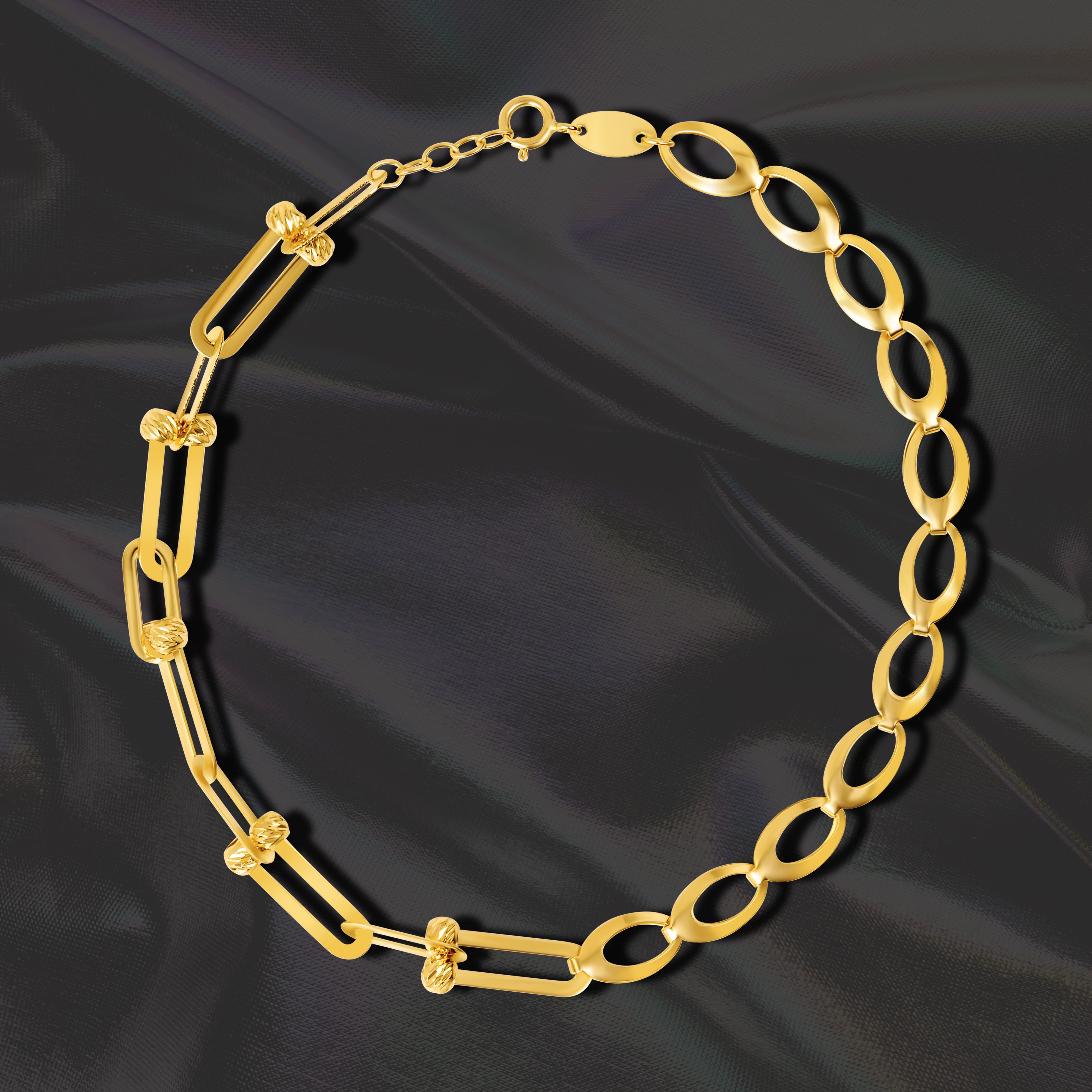 18K Pure Gold U-Linked Bracelet Talagold