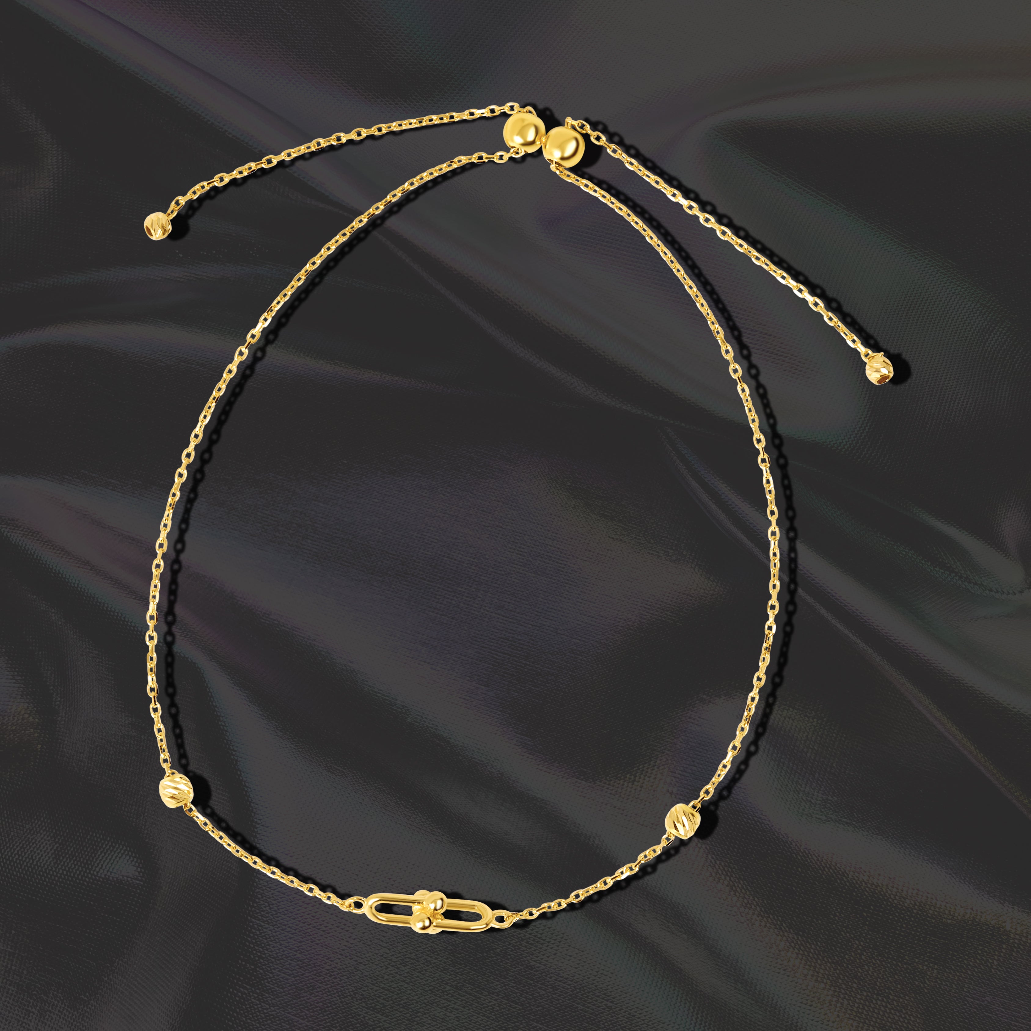 18K Pure Gold Adjustable Seed Bracelet Talagold