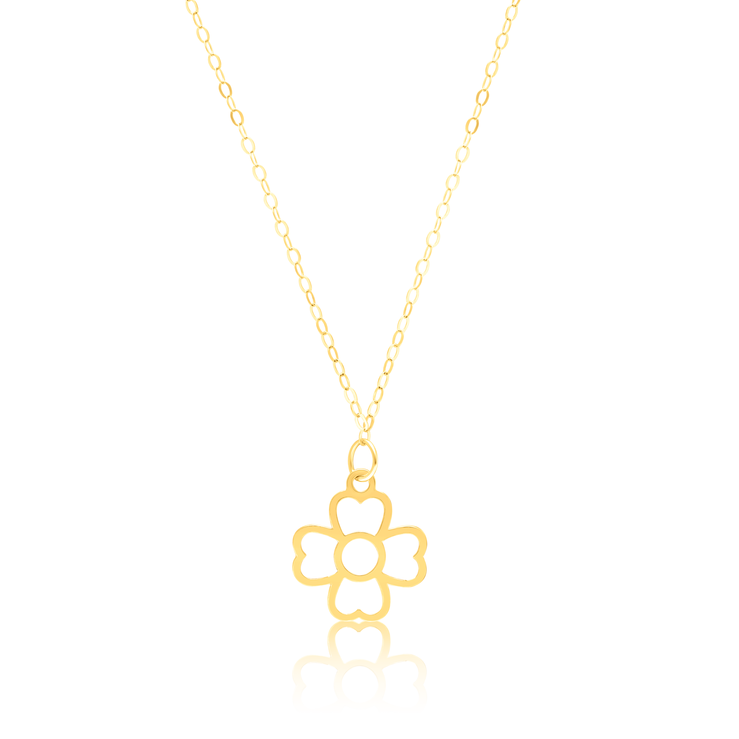 18K Pure Gold Flower Fine Necklace