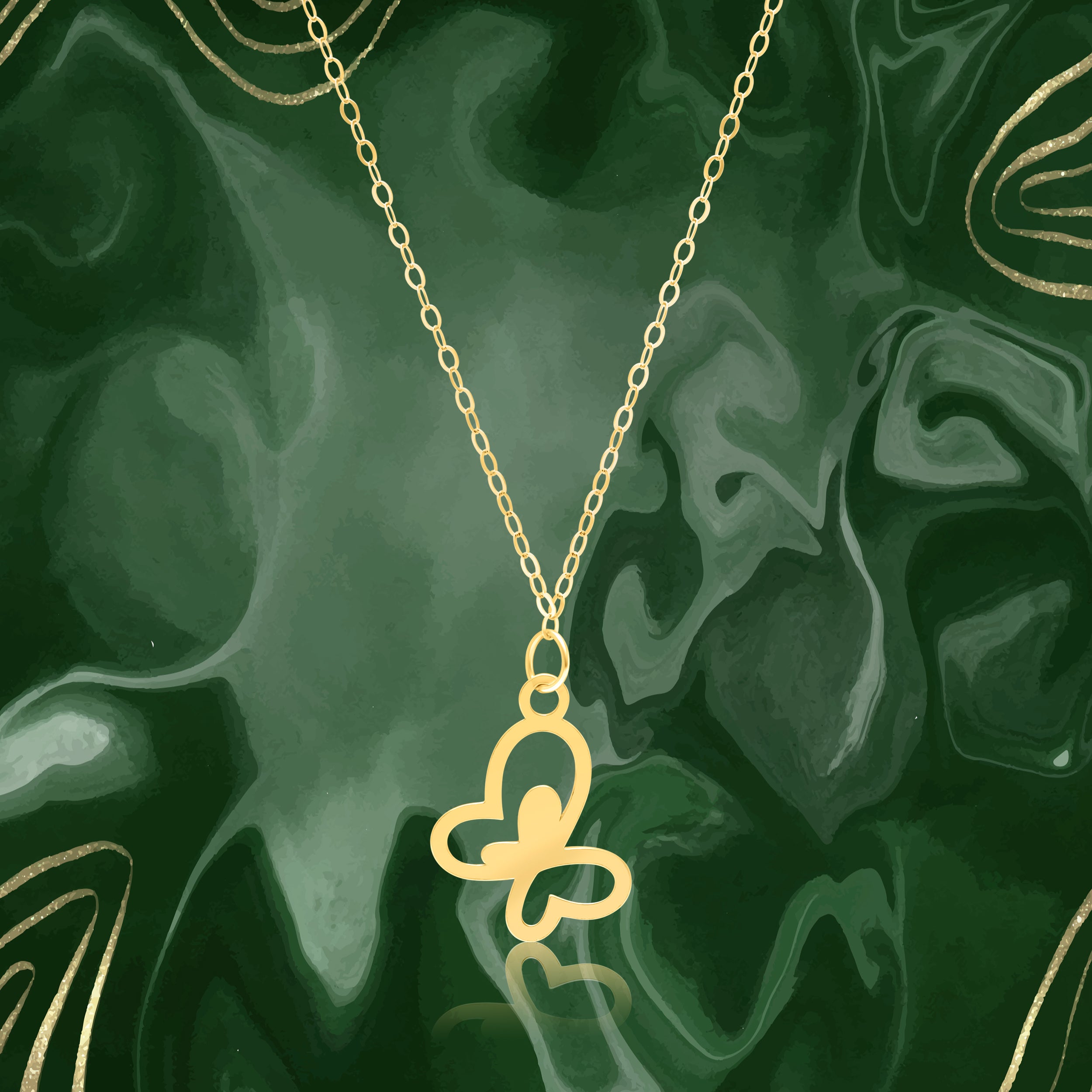 18K Pure Gold Butterfly Fine Necklace