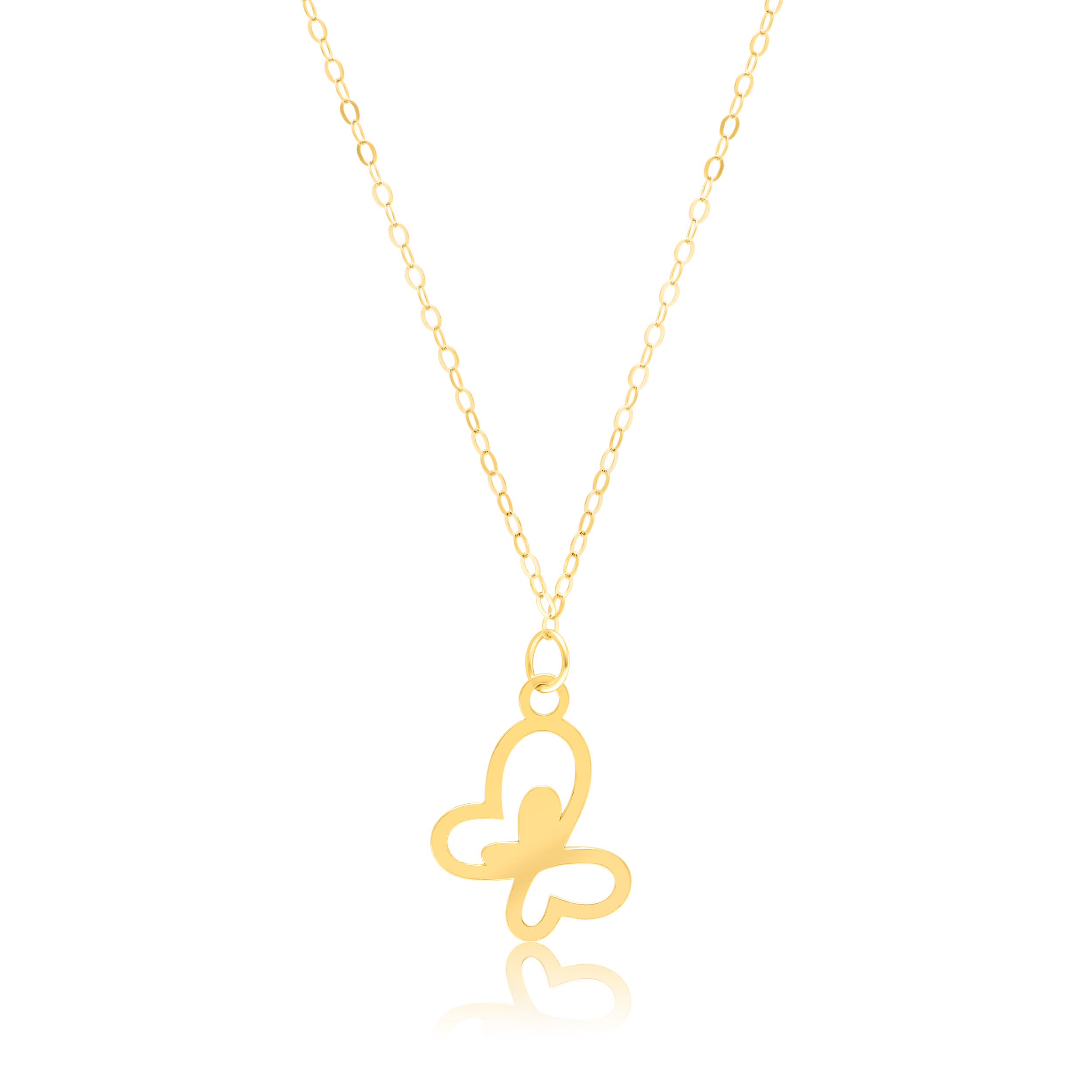 18K Pure Gold Butterfly Fine Necklace