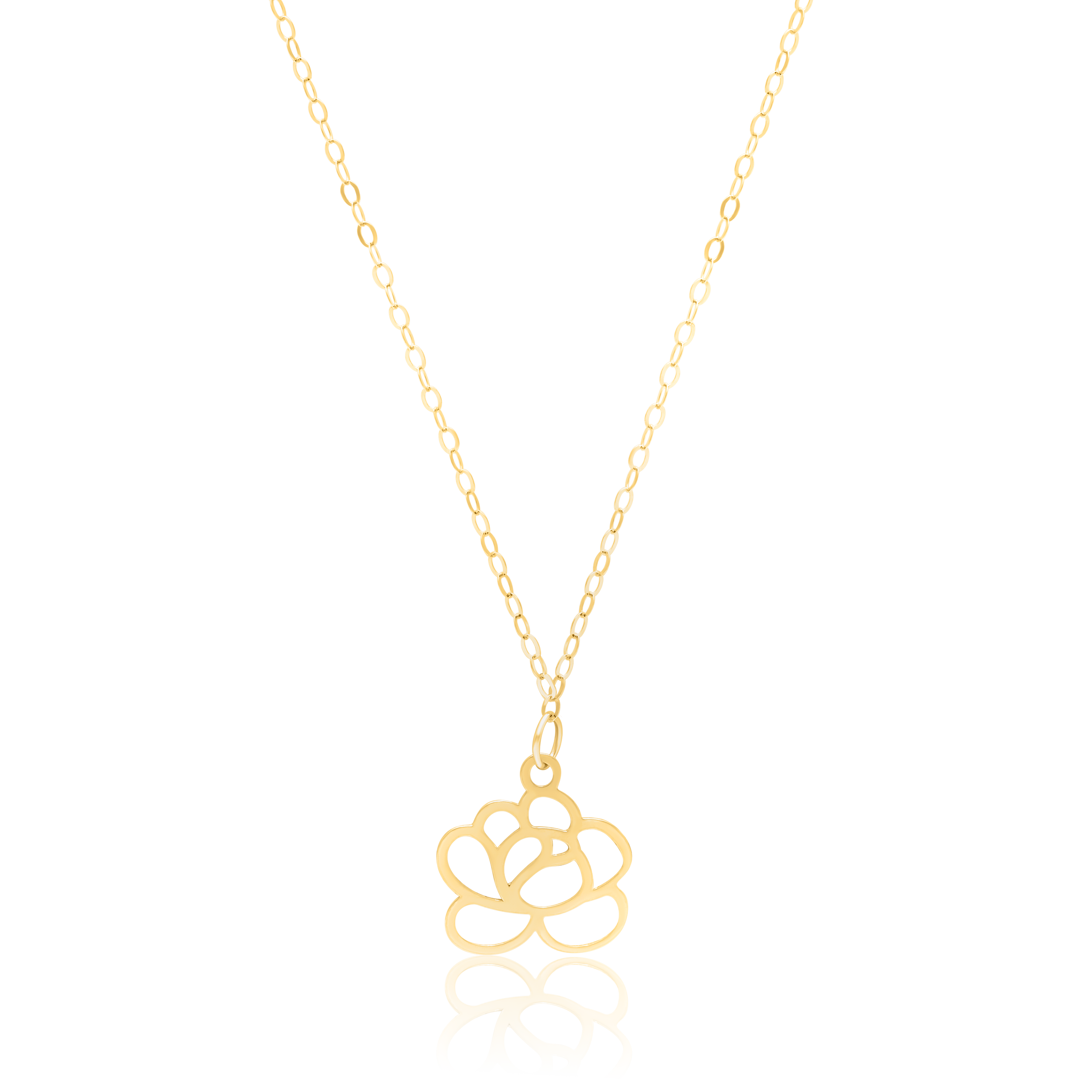 18K Pure Gold Flower Fine Necklace