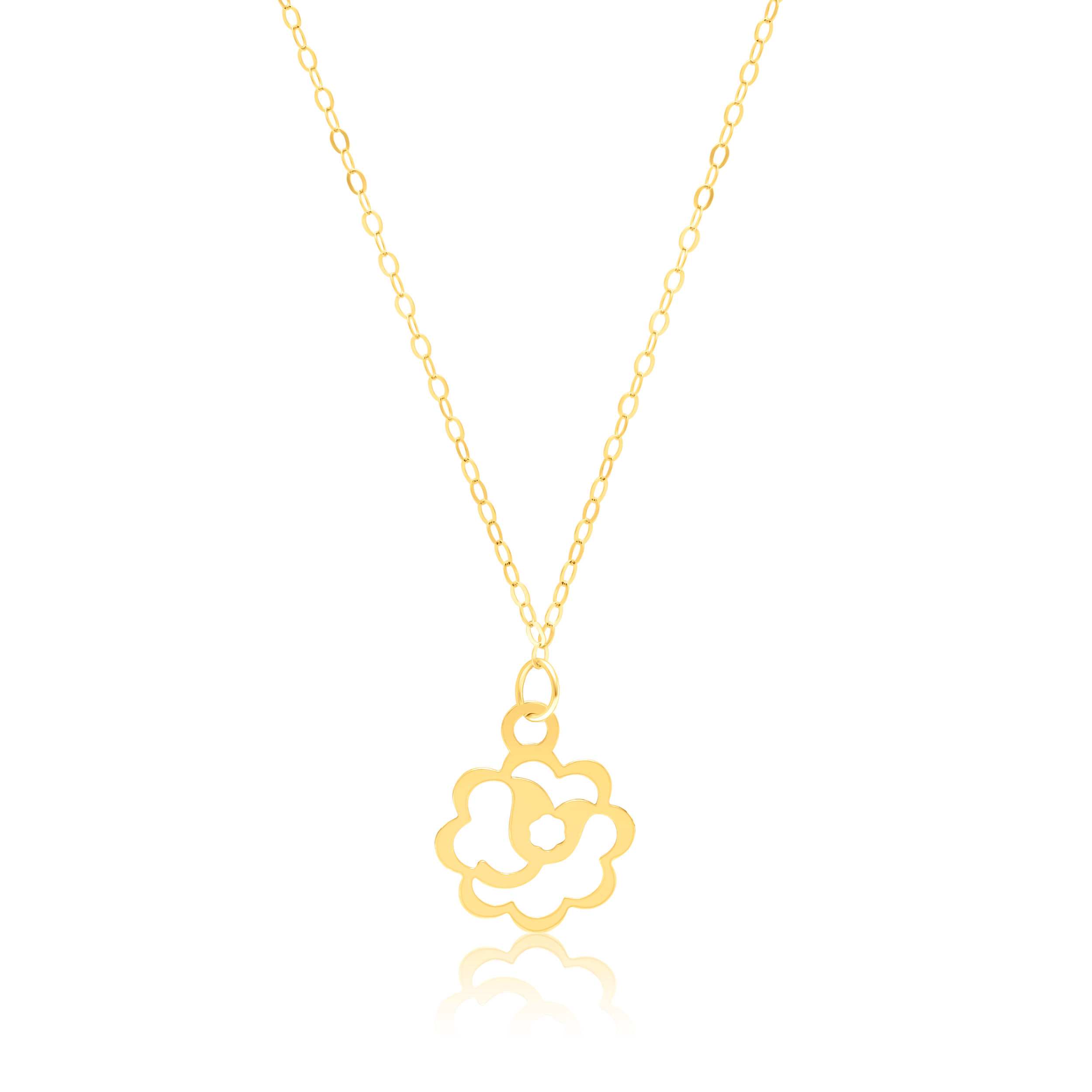 18K Pure Gold Flower Fine Necklace