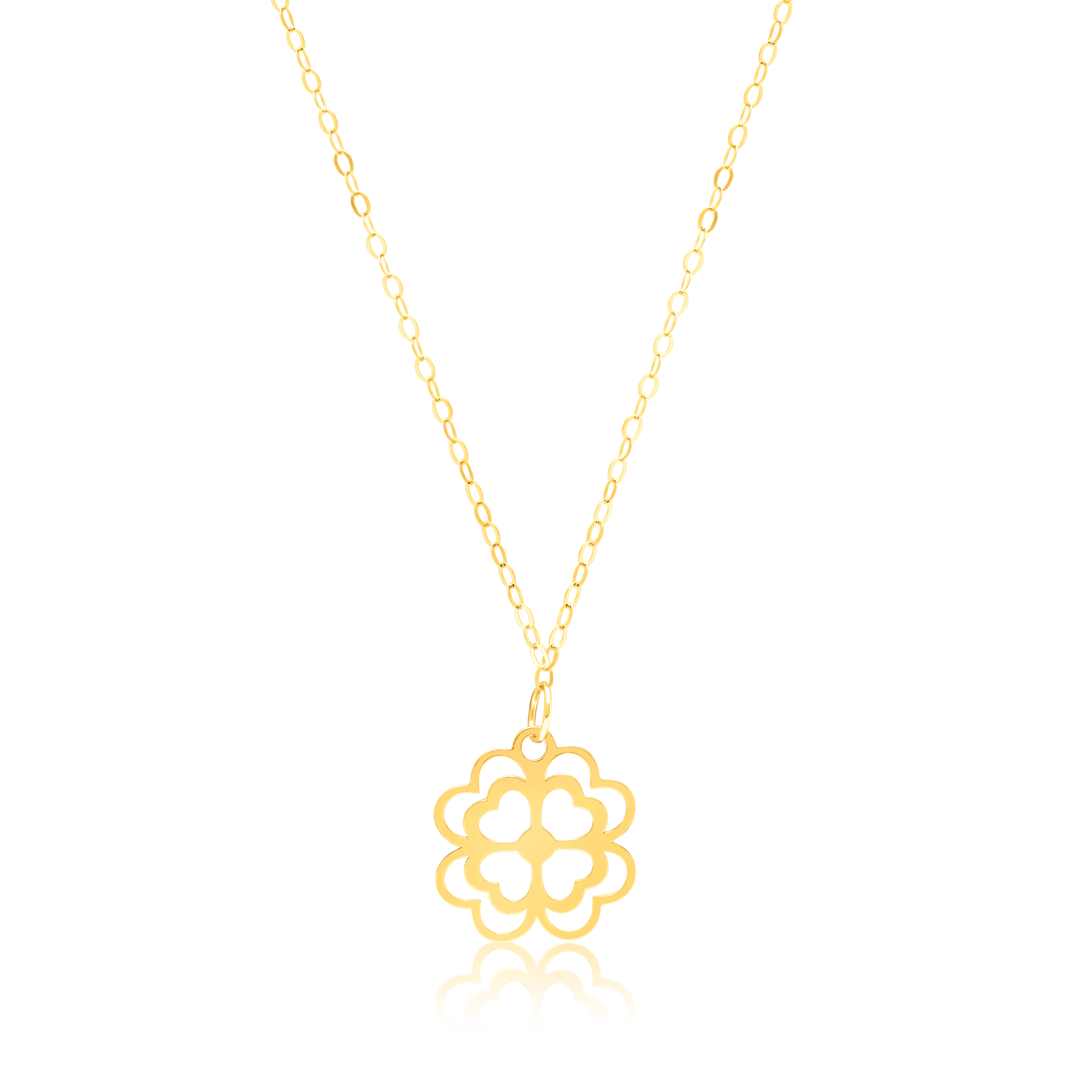 18K Pure Gold Flower Fine Necklace