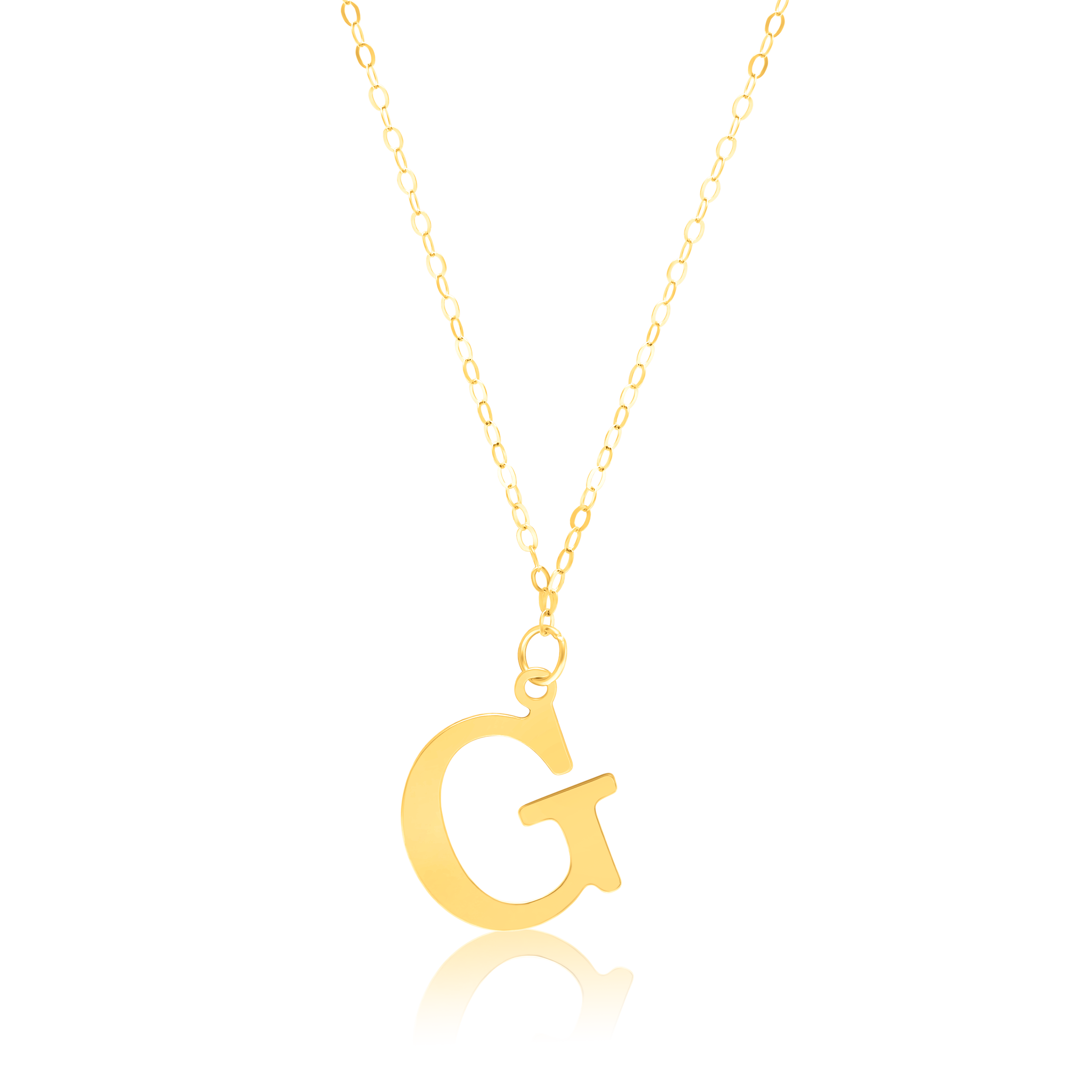 18K Pure Gold Fine Letter G Necklace