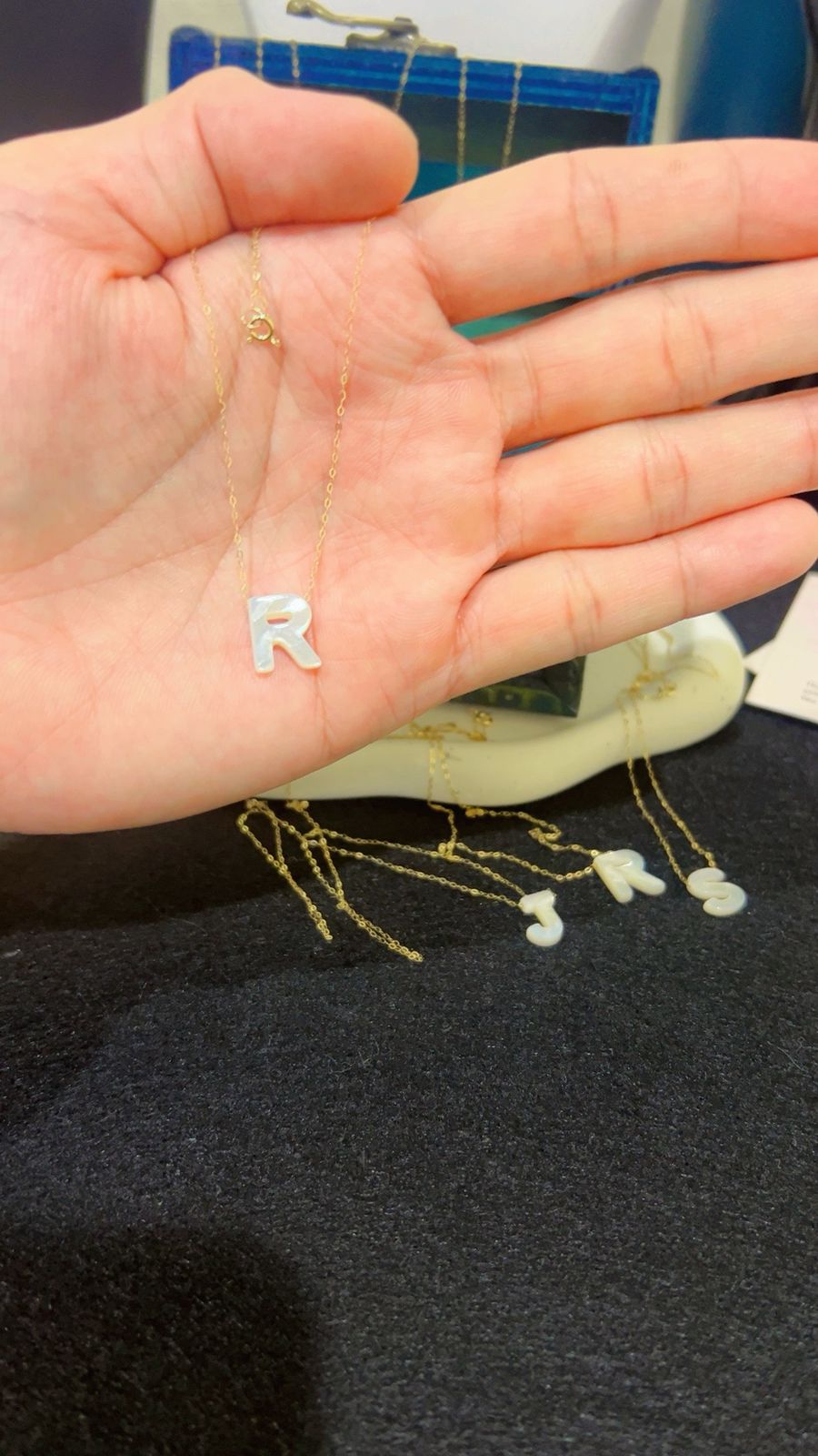 18K Pure Gold Mother A-Z Letter Necklaces