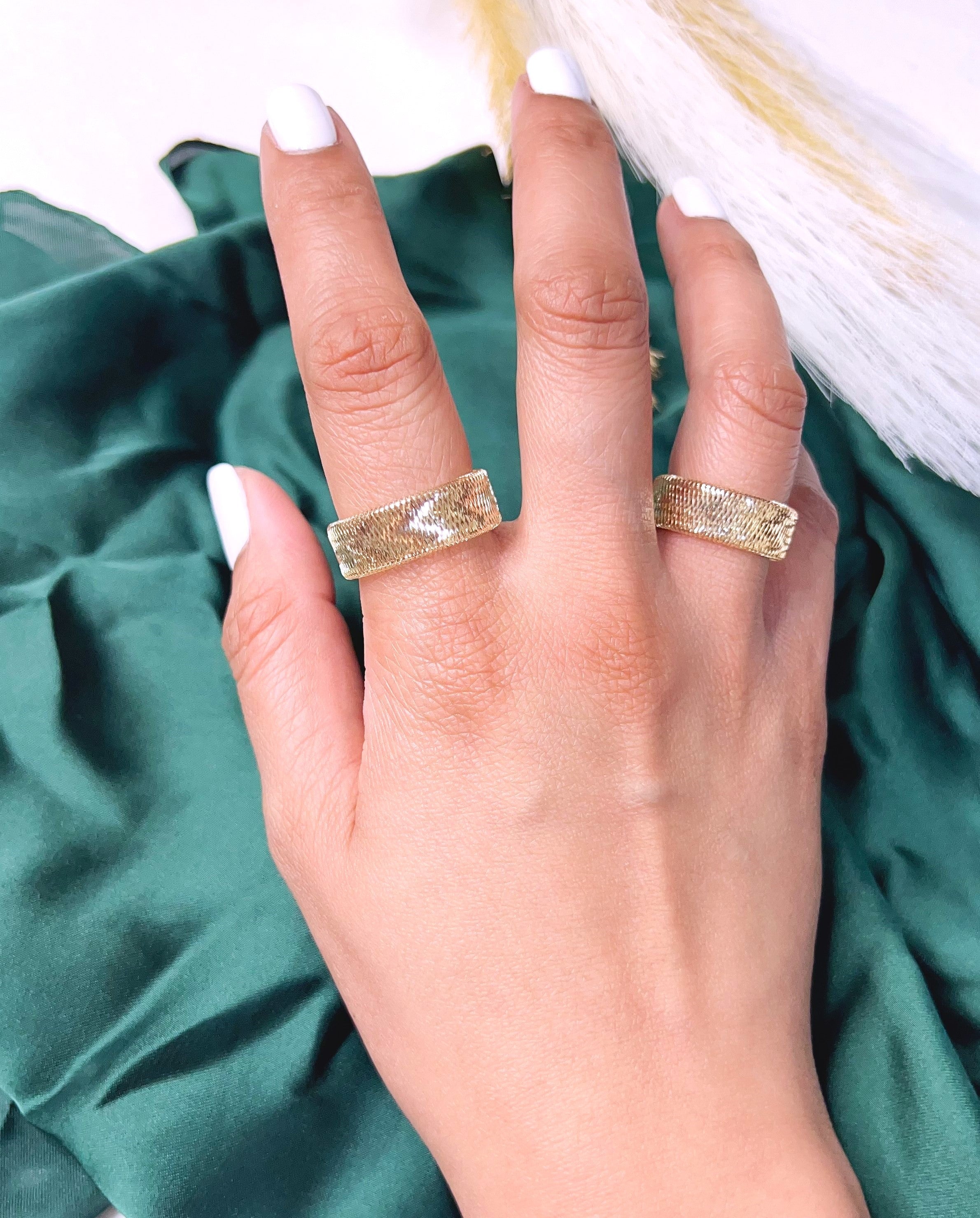 18K Real Gold Elastic Ring