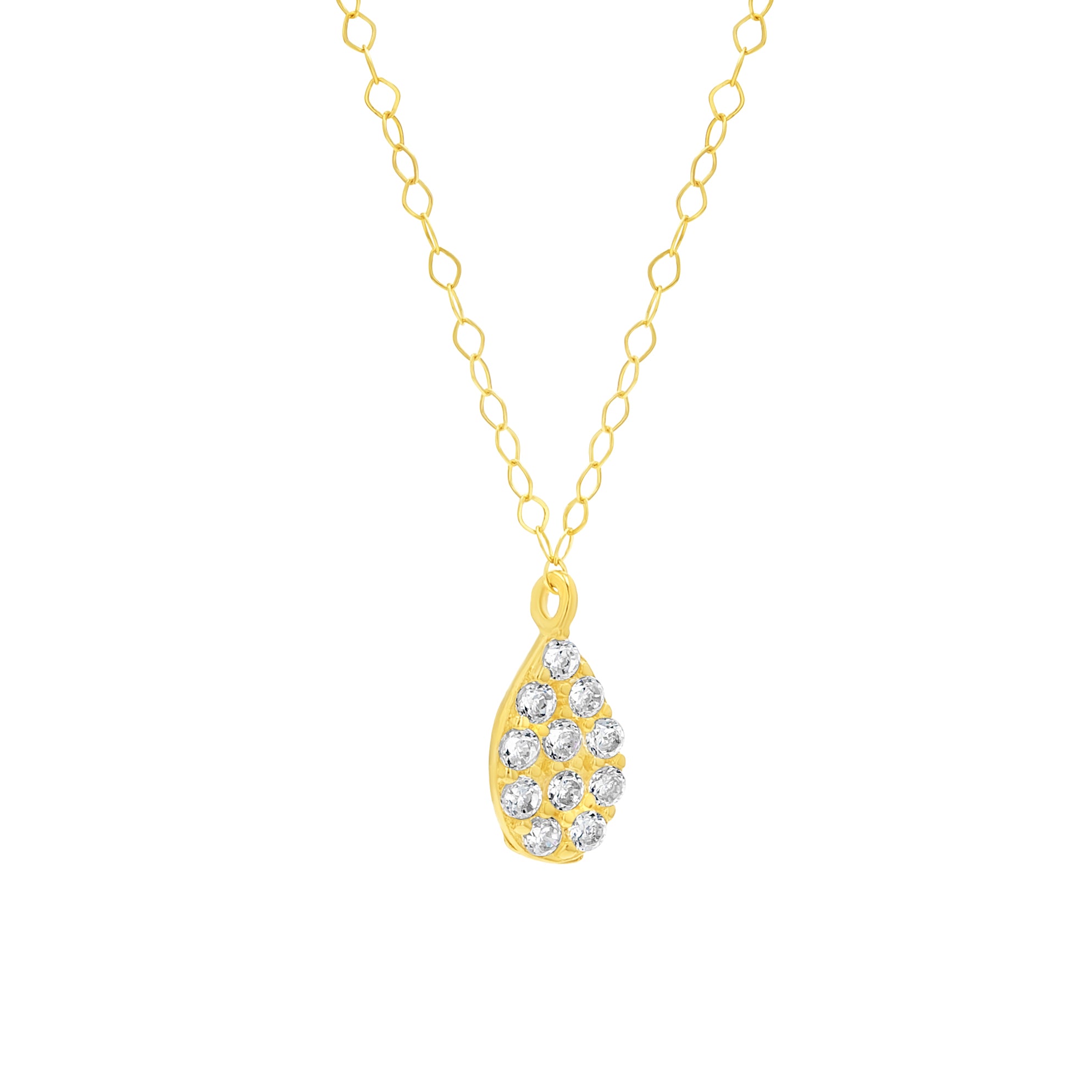 18K Pure Gold Stone Necklace