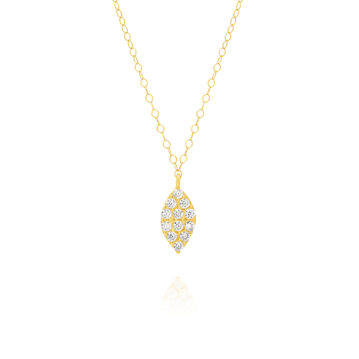 Timog Pure Gold 18K Pure Gold Leaf Stone Necklace – Tala Gold Collection