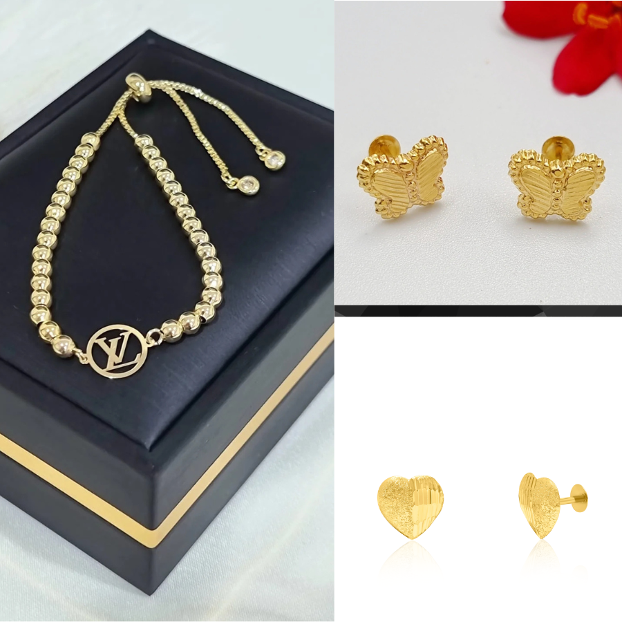 Gold Bundle (1 Bracelets + 2 Earring Set) TGBUNDLE010