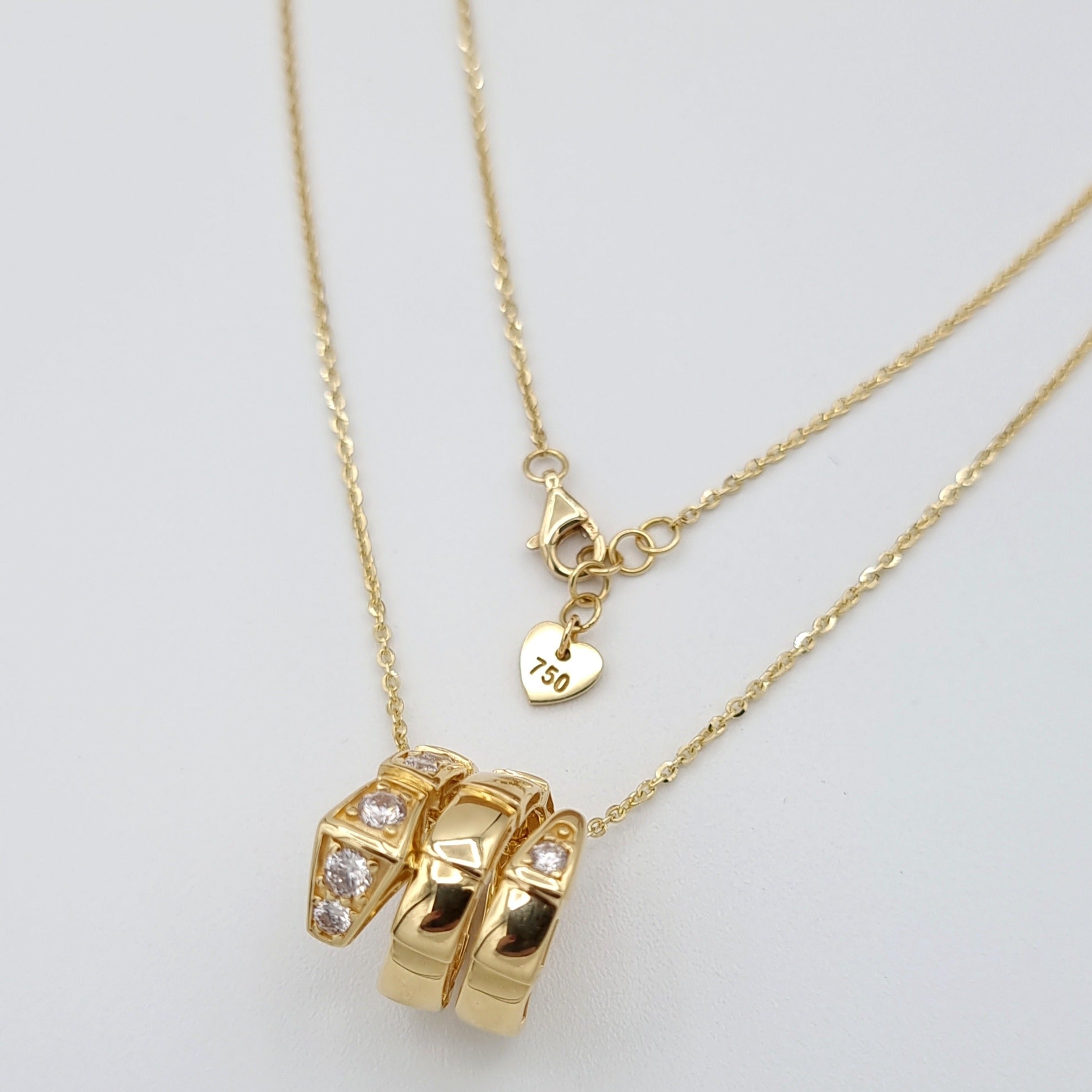 18K Pure Gold Elegant Stone Necklace