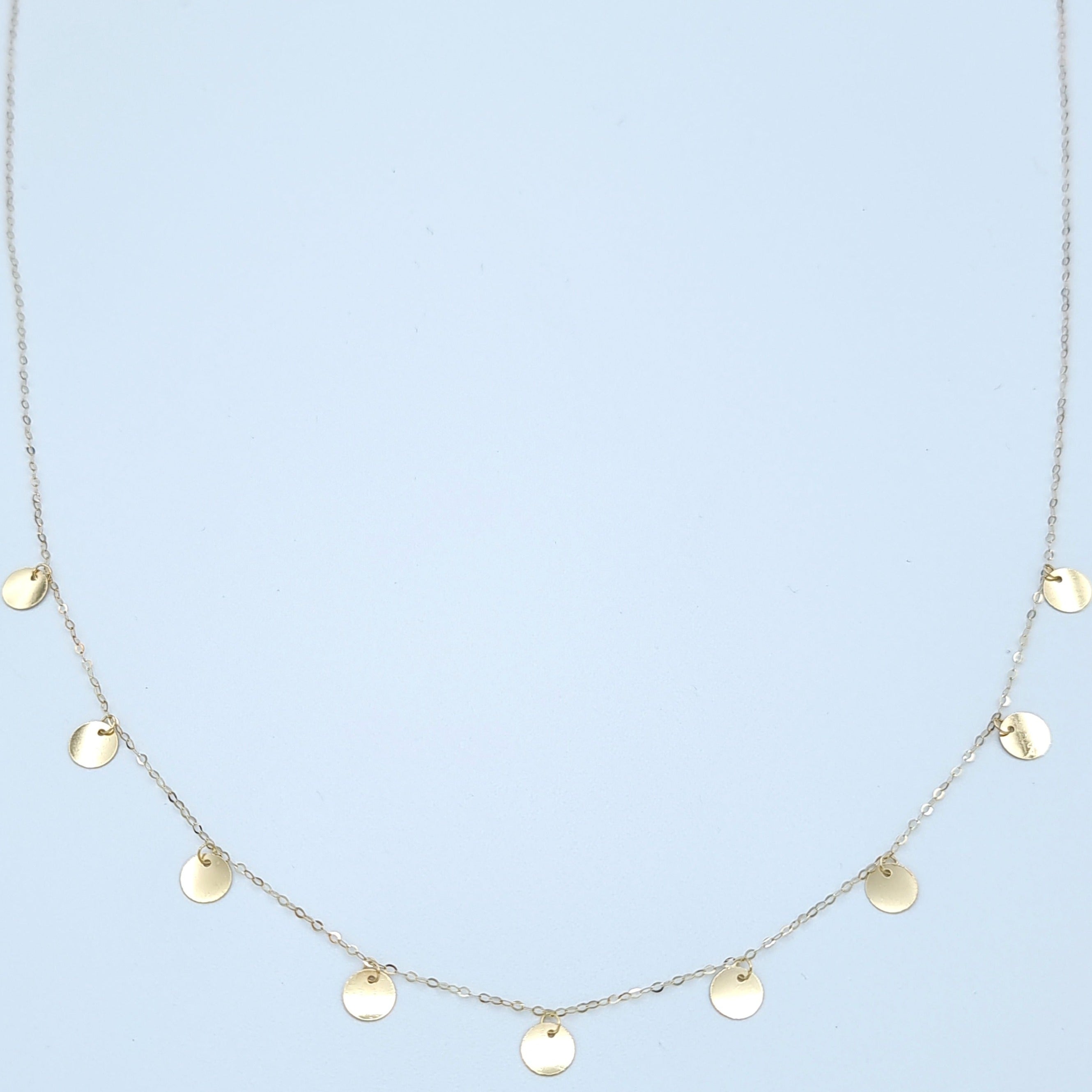 18K Pure Gold Fine Dangling Necklace