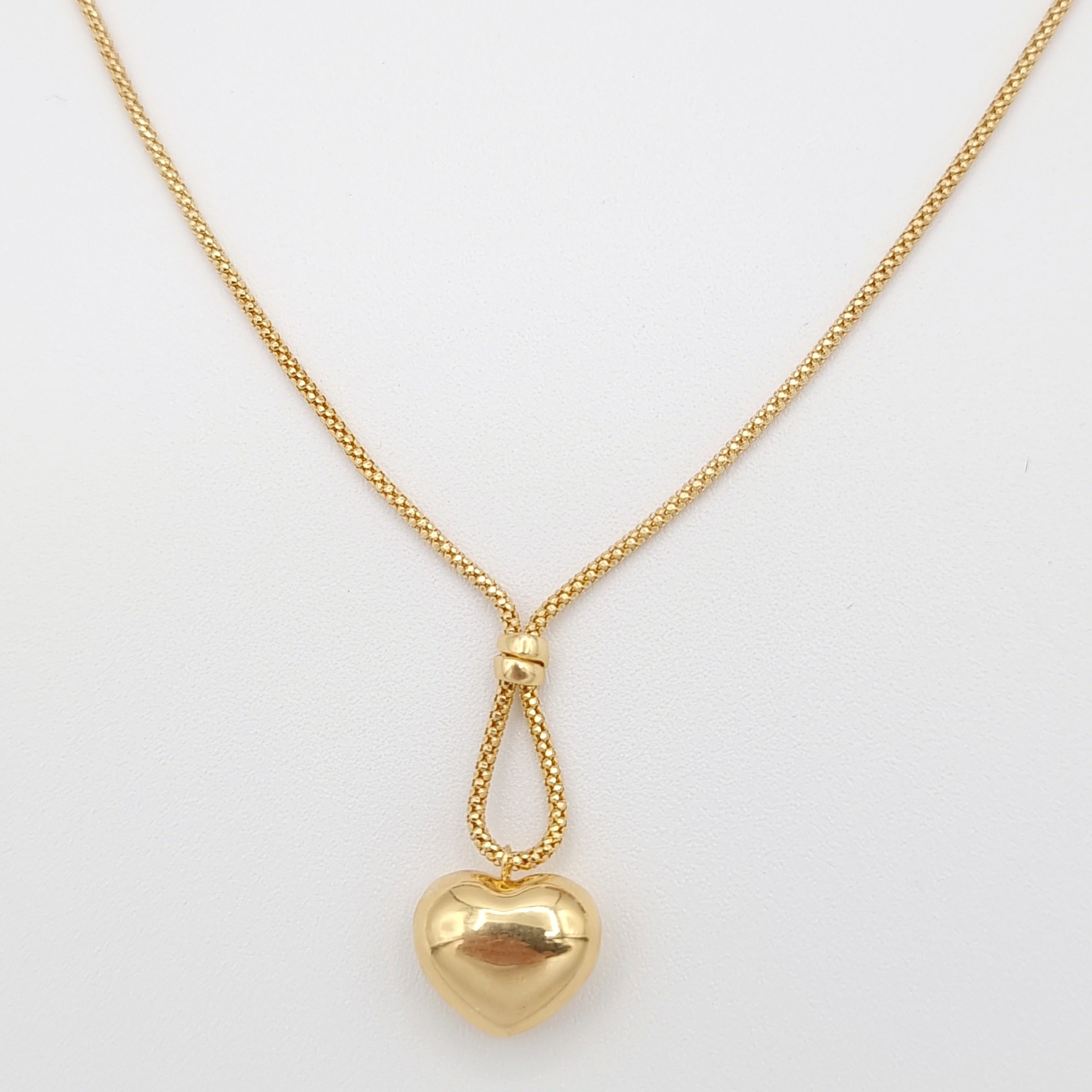 18K Pure Gold Heart Seed Necklace